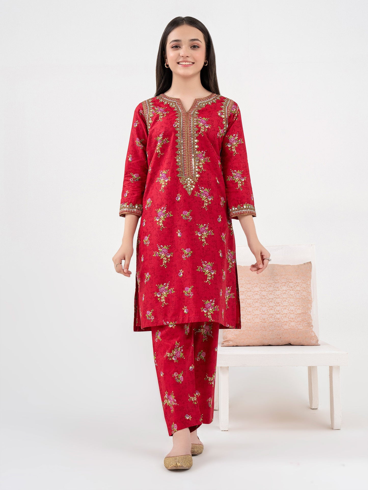 2 Piece Lawn Suit-Embroidered