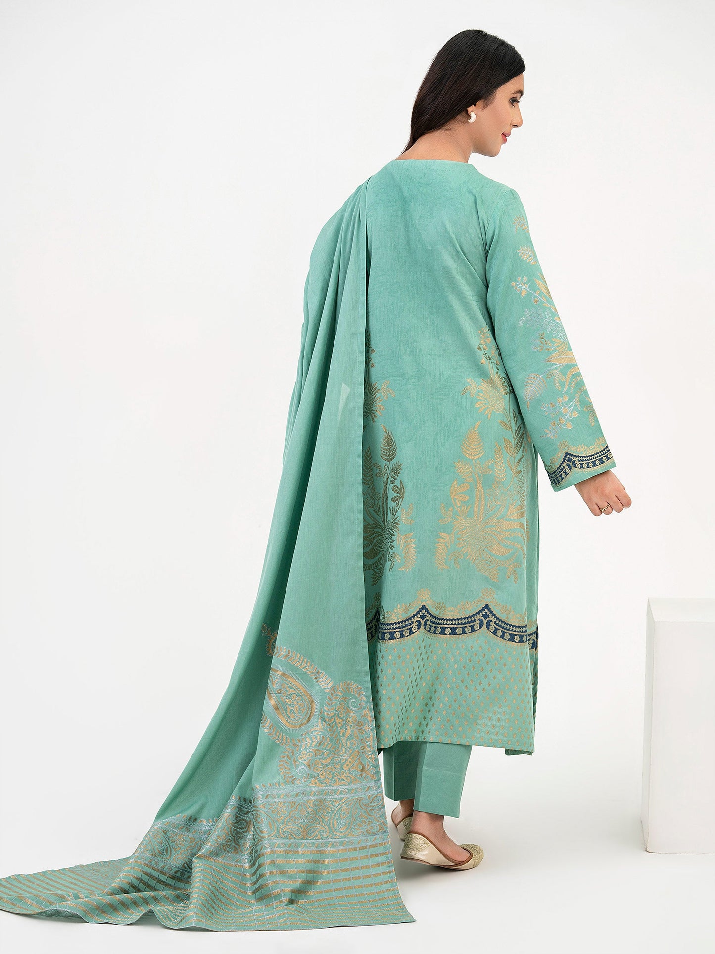 3 Piece Winter Jacquard Suit-Embroidered(Pret)