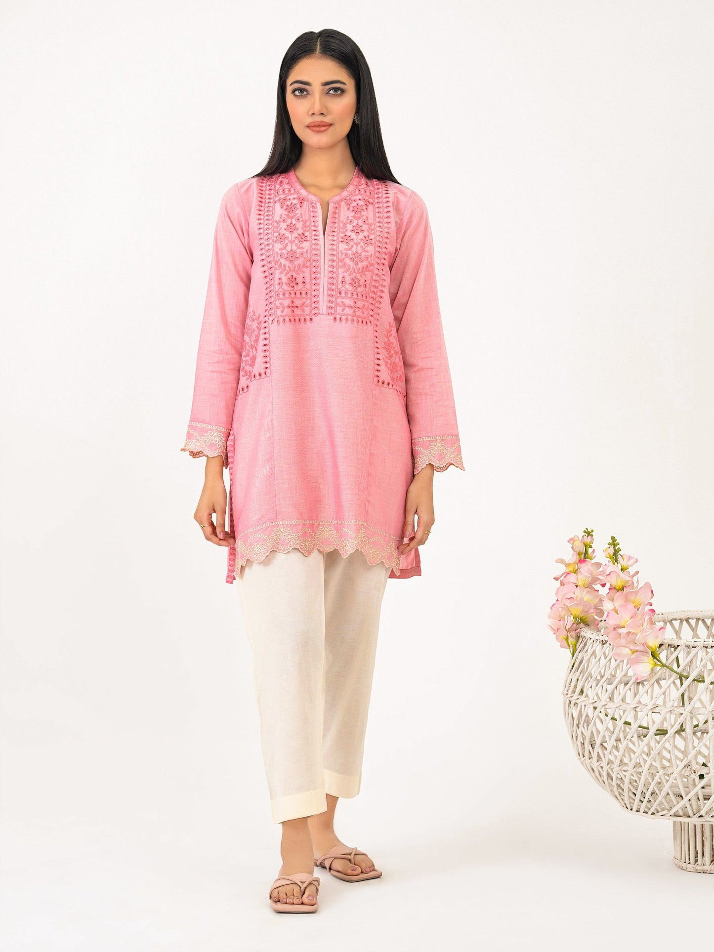 Yarn Dyed Kurti-Embroidered (Pret)