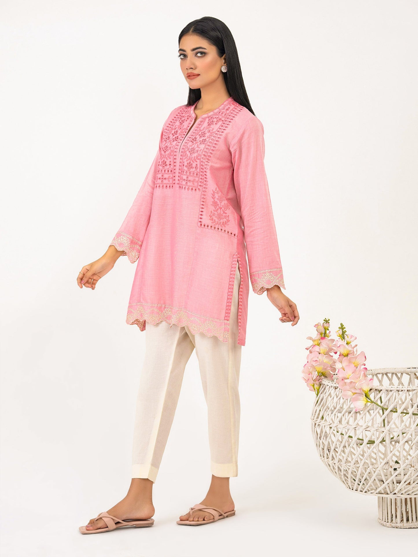 Yarn Dyed Kurti-Embroidered (Pret)