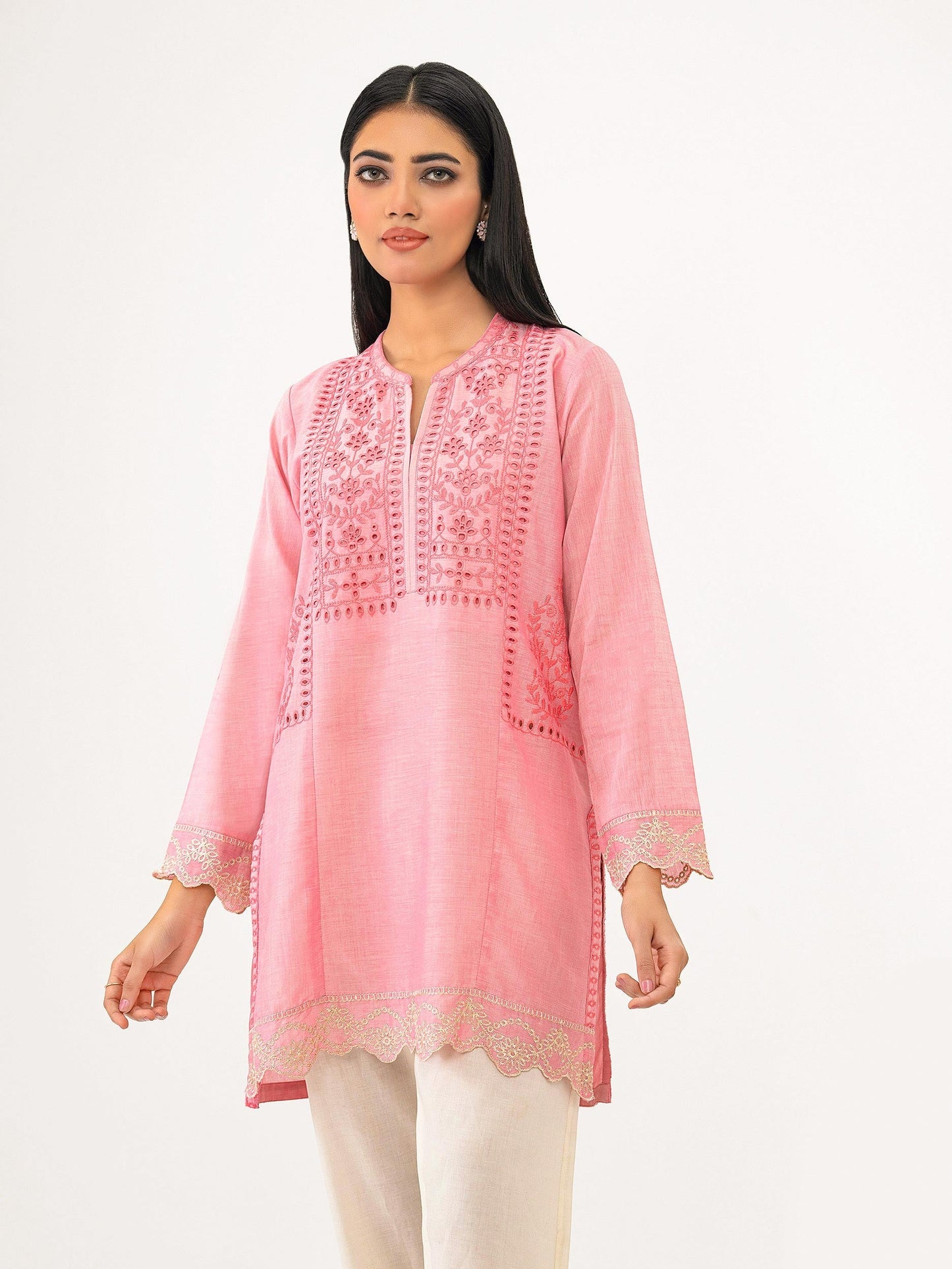 Yarn Dyed Kurti-Embroidered (Pret)