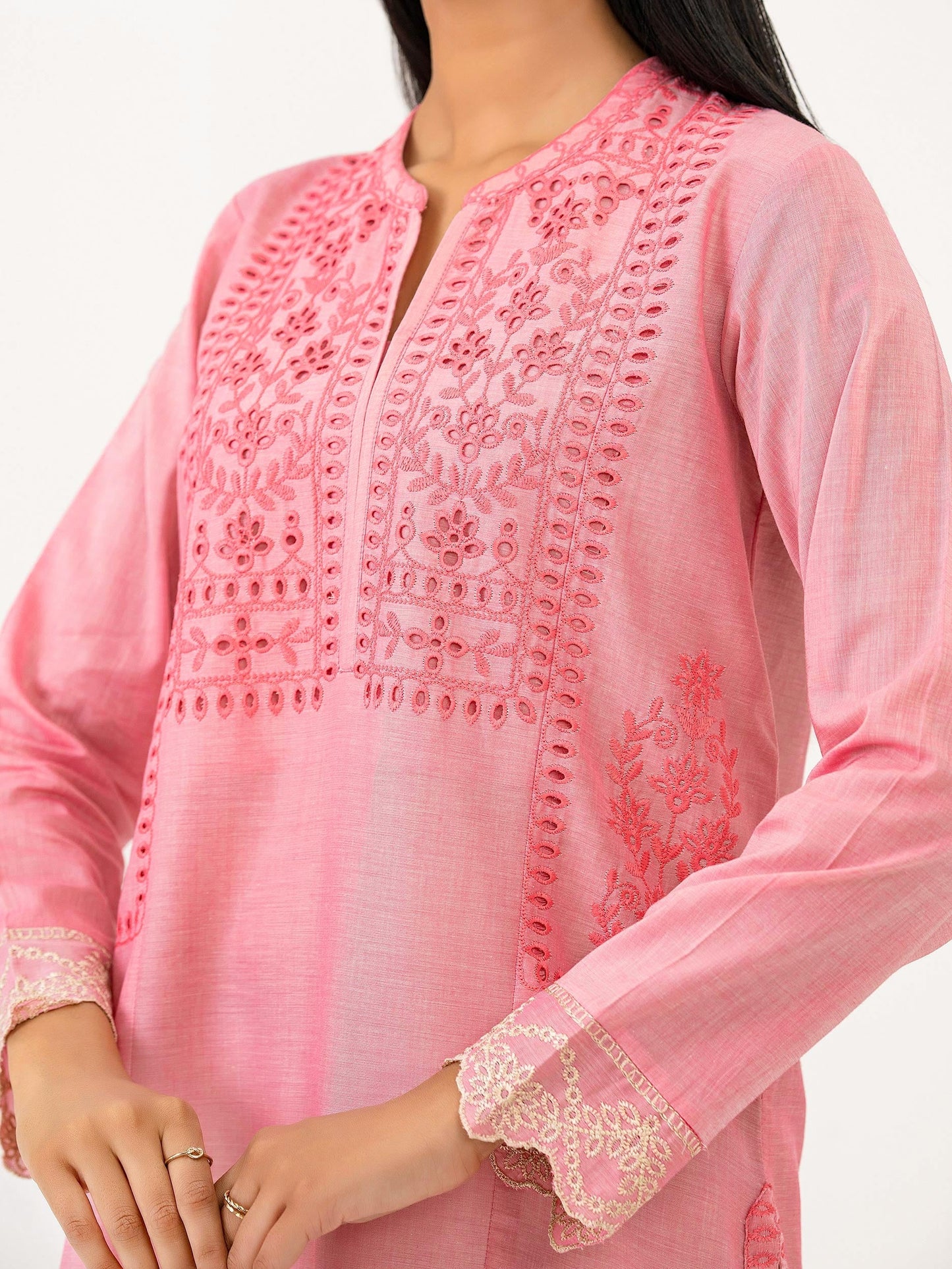 Yarn Dyed Kurti-Embroidered (Pret)