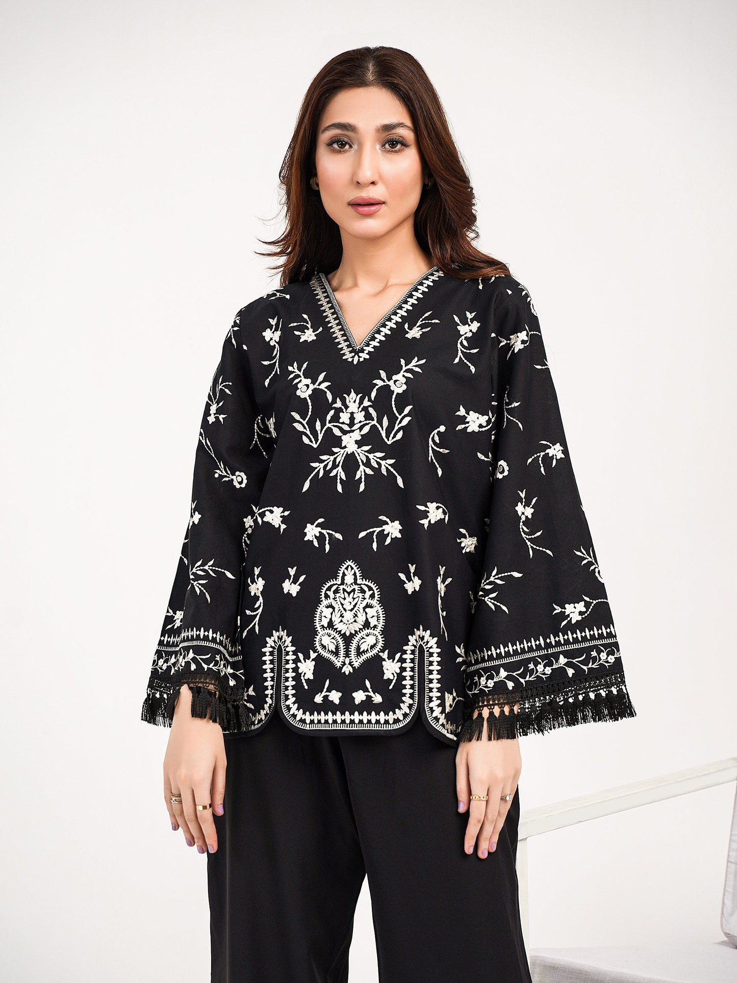 Winter Cotton Embroidered Kurti (Pret)