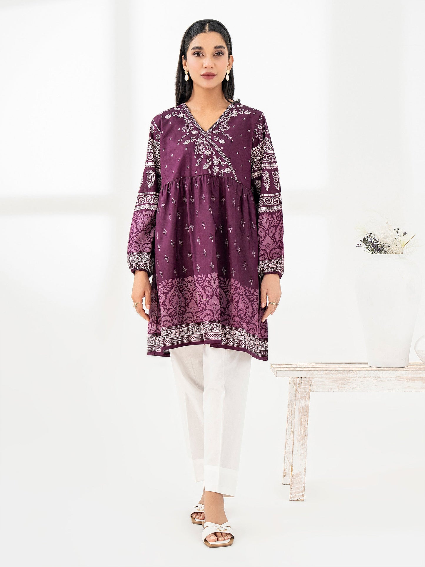 Cambric Kurti-Printed (Pret)