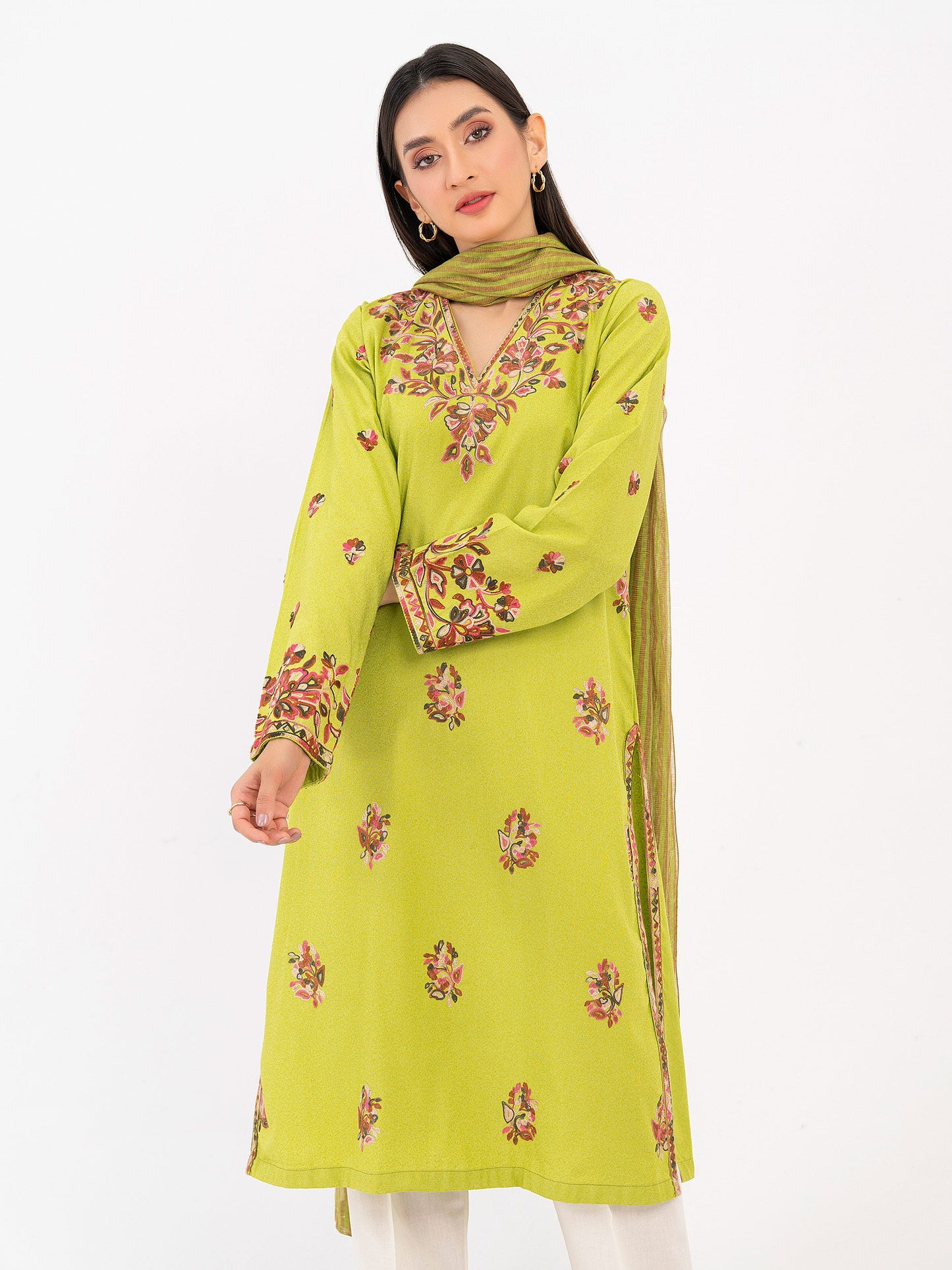 2 Piece Karandi Suit-Embroidered (Pret)