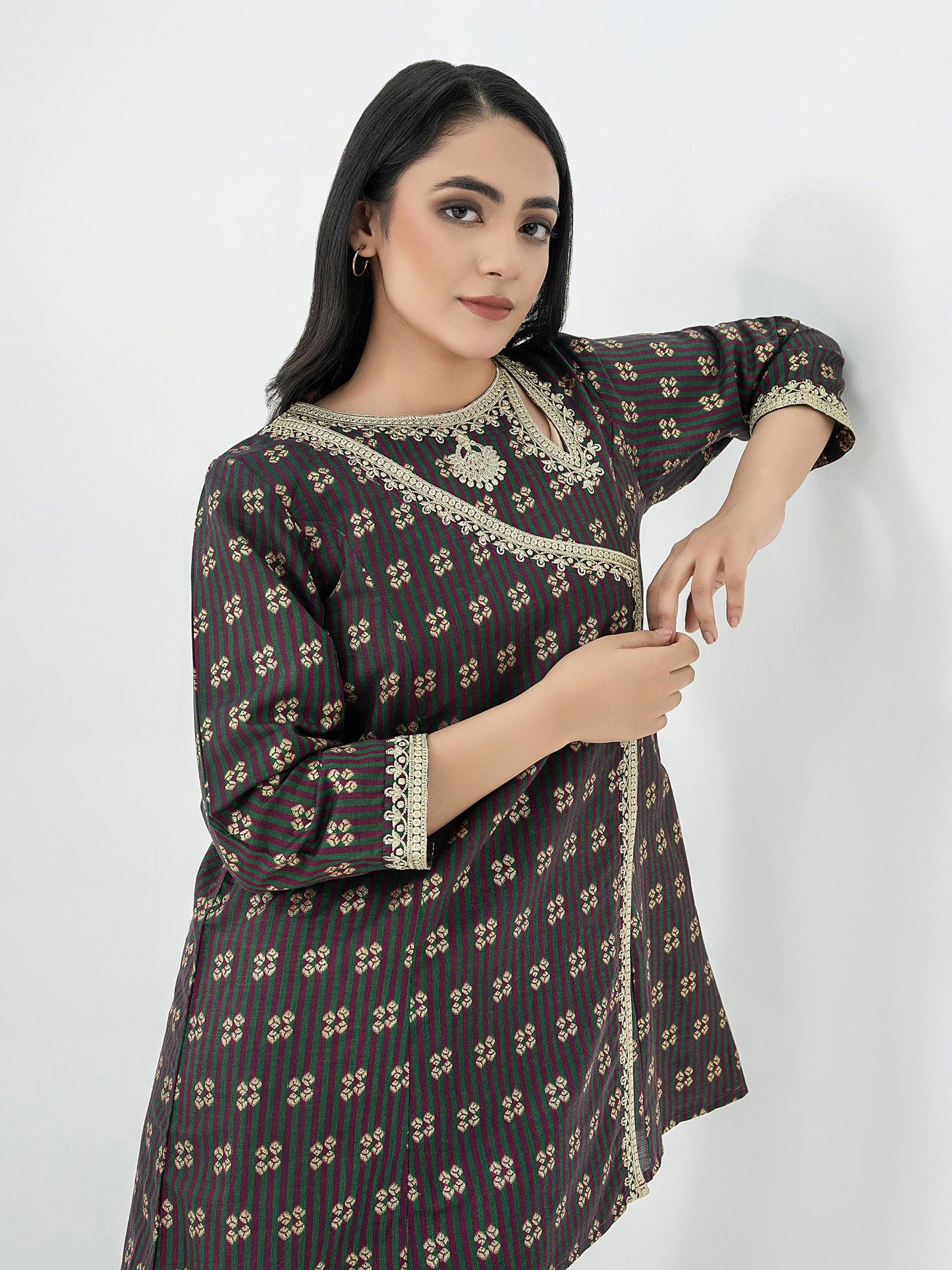 Jacquard Kurti-Embroidered (Pret)