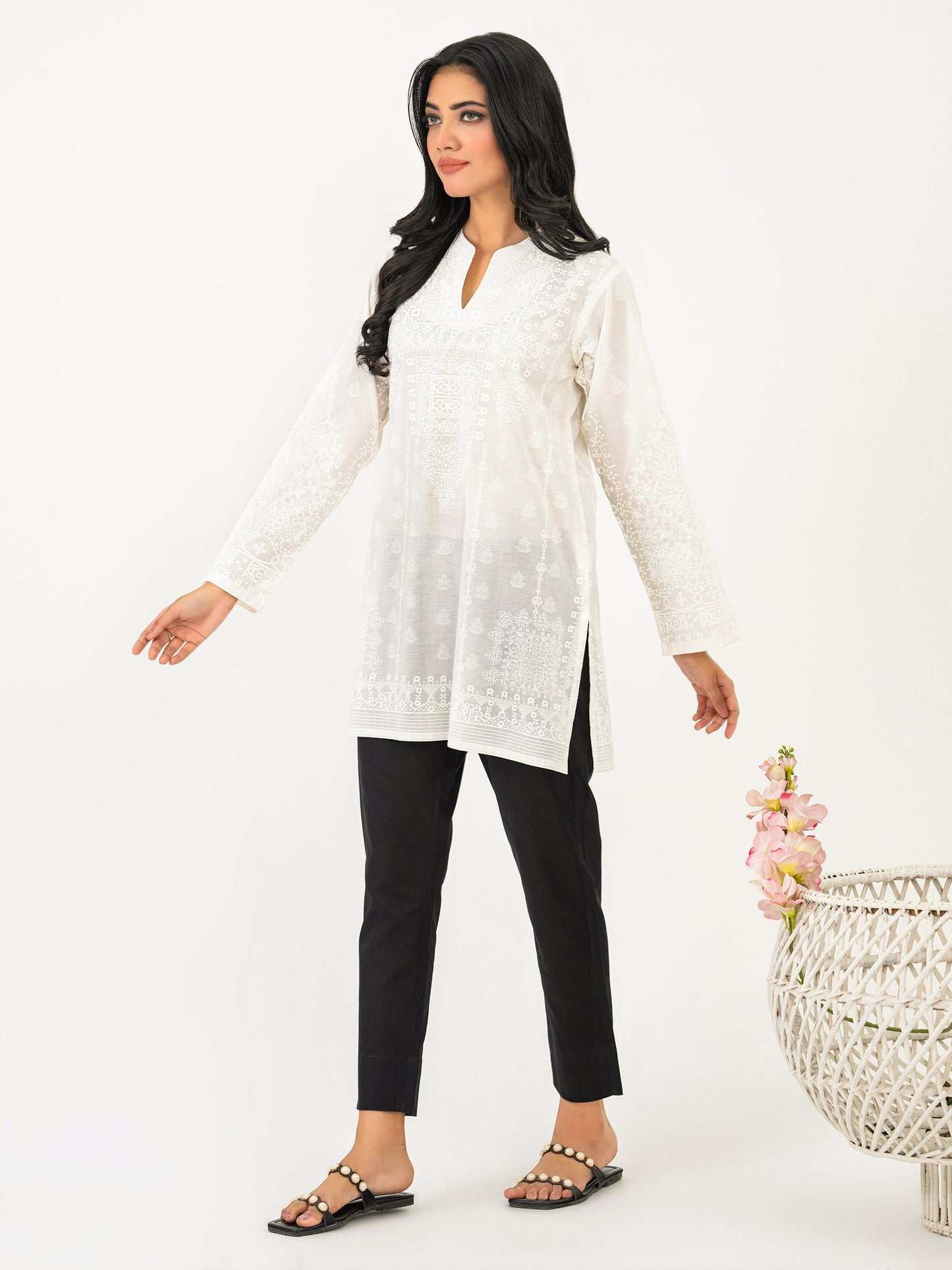 Cambric Kurti-Paste Print (Pret)