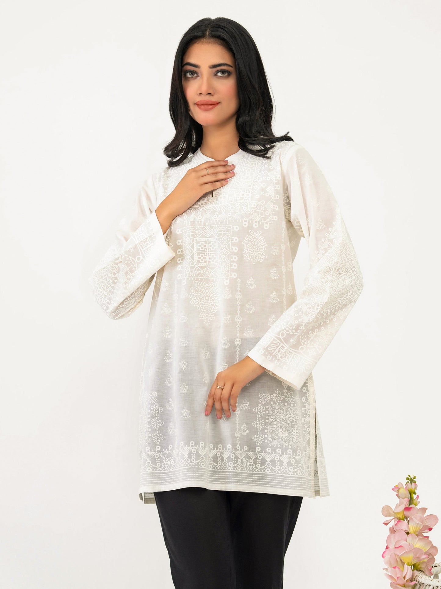 Cambric Kurti-Paste Print (Pret)