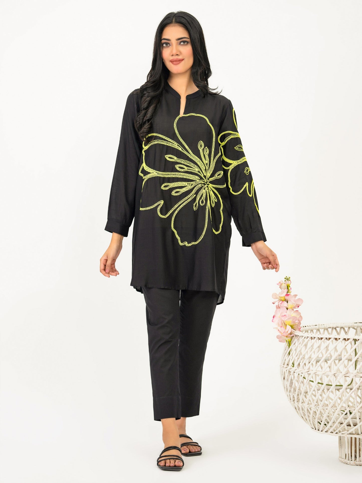 Jacquard Kurti-Embroidered (Pret)