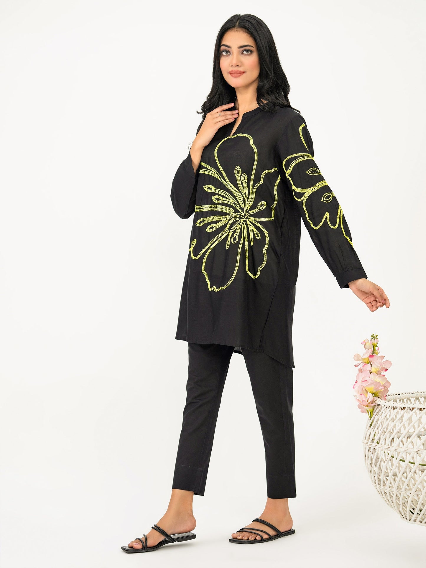 Jacquard Kurti-Embroidered (Pret)