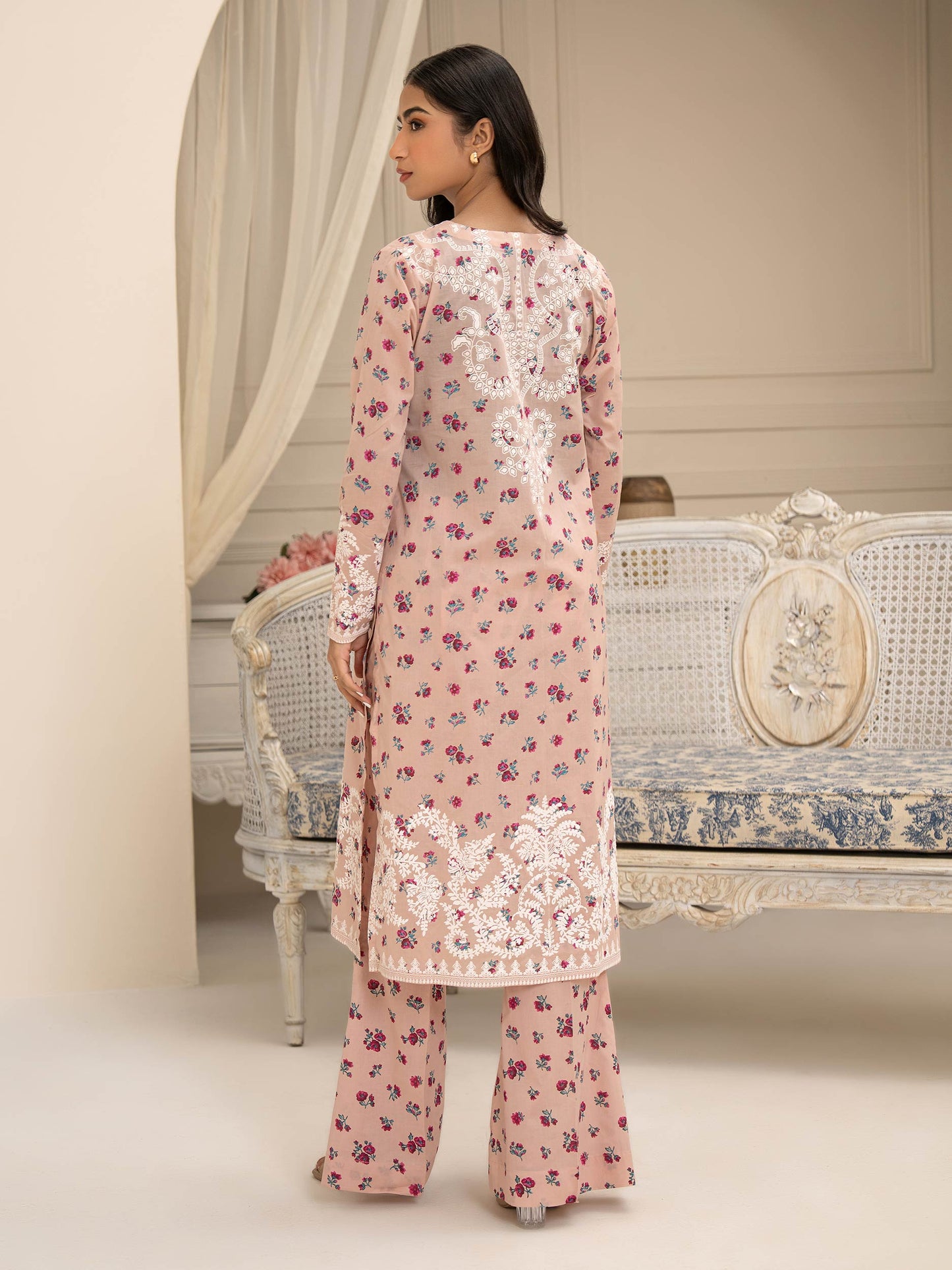 2 Piece Lawn Suit-Emboss Print (Pret)