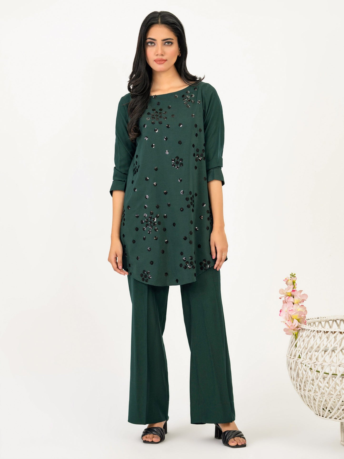 2 Piece Silk Suit-Embroidered (Pret)