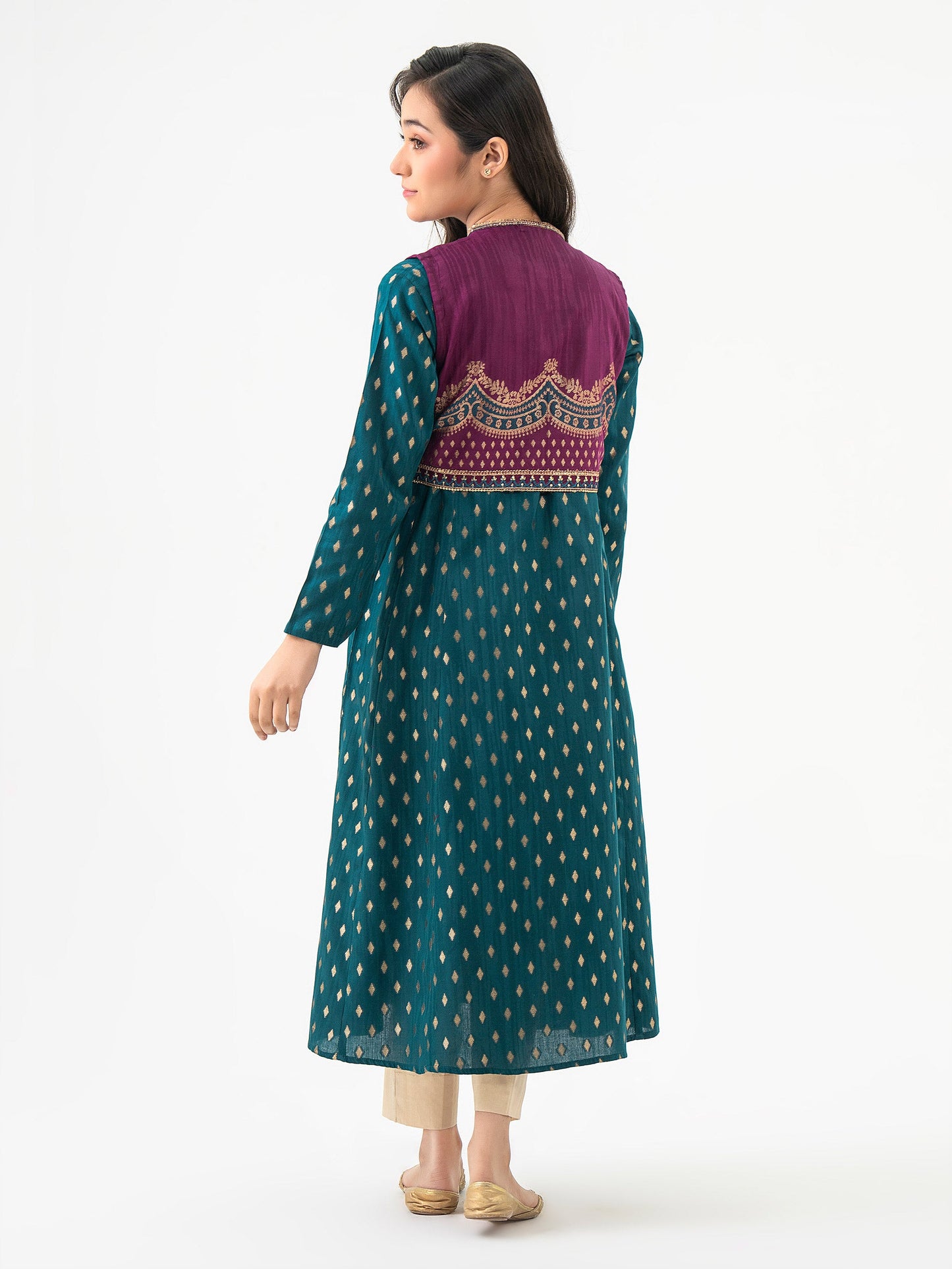 Jacquard Shirt With Bolero-Embroidered (Pret)