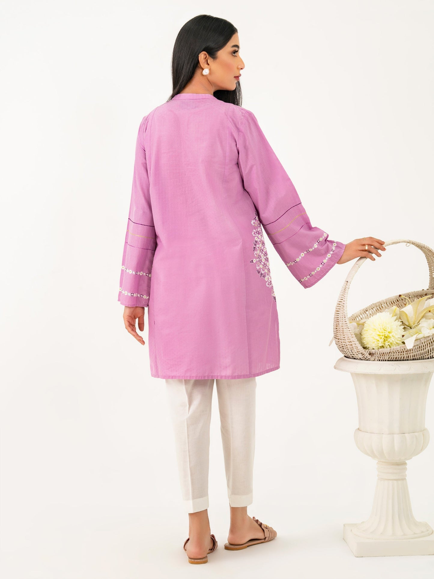 Dobby Kurti-Embroidered (Pret)