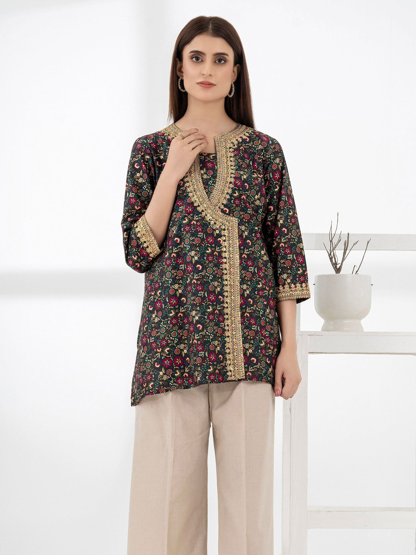 Cambric Angrakha-Embroidered (Pret)