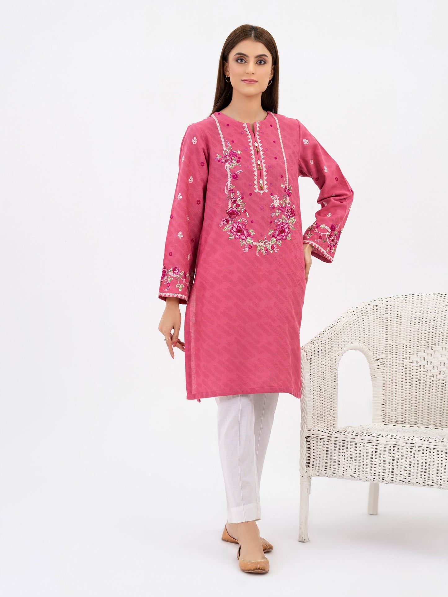 Khaddar Shirt-Embroidered (Pret)