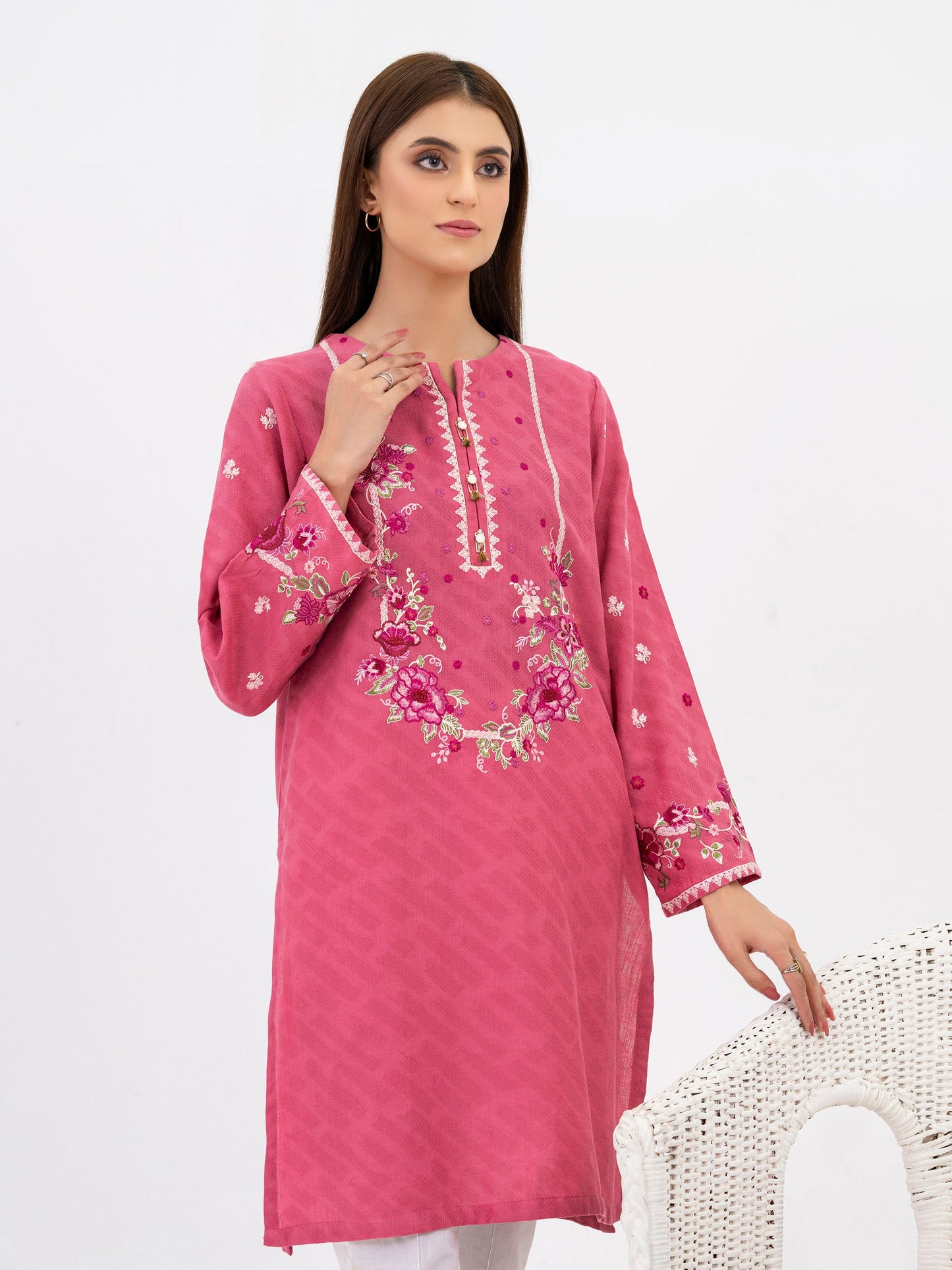 Khaddar Shirt-Embroidered (Pret)