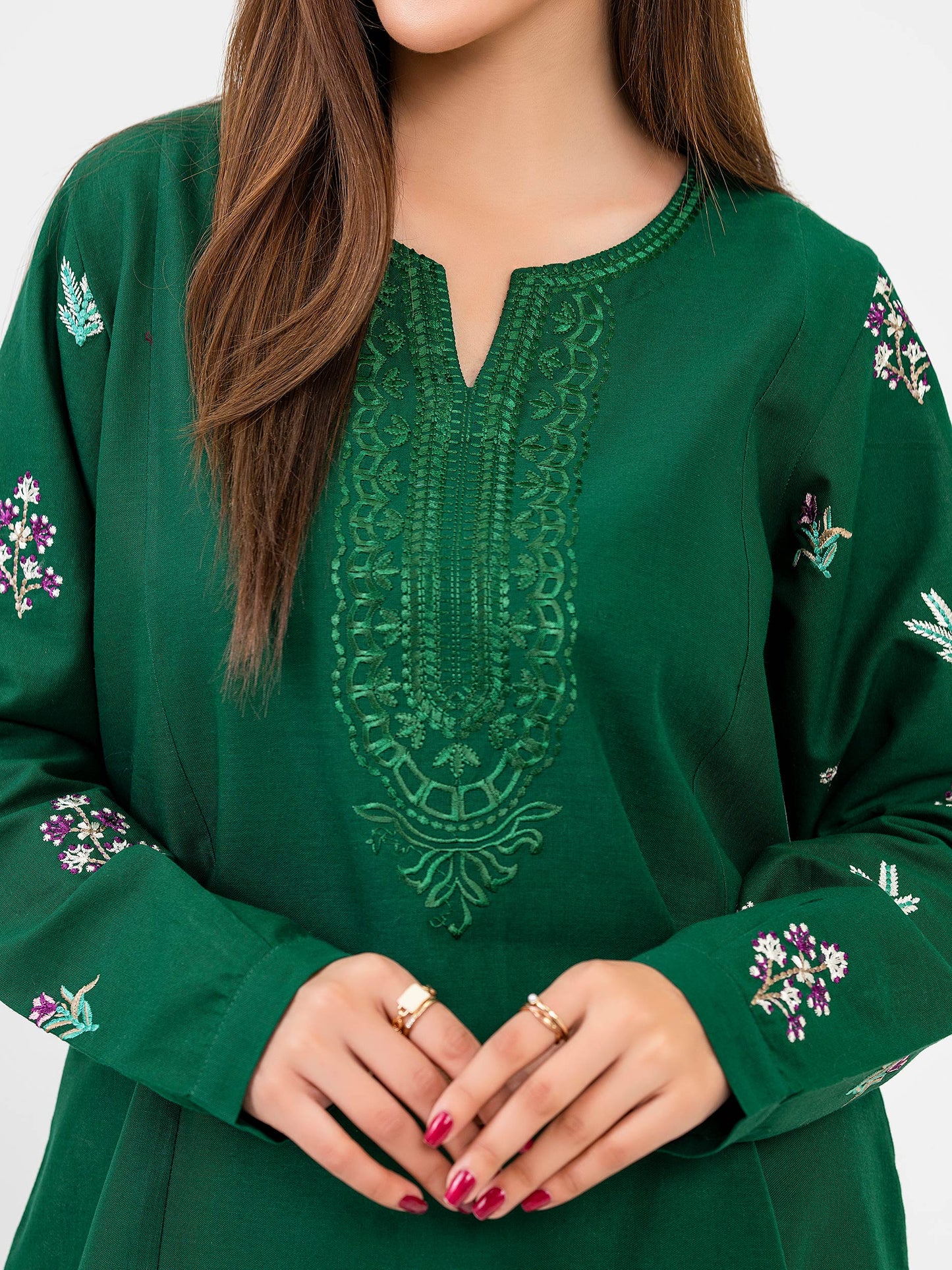 Khaddar Kurti-Embroidered(Pret)