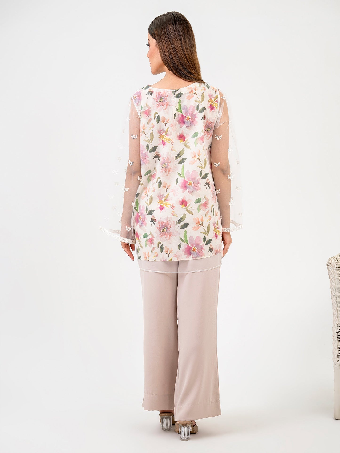 Net Kurti-Embroidered(Pret)