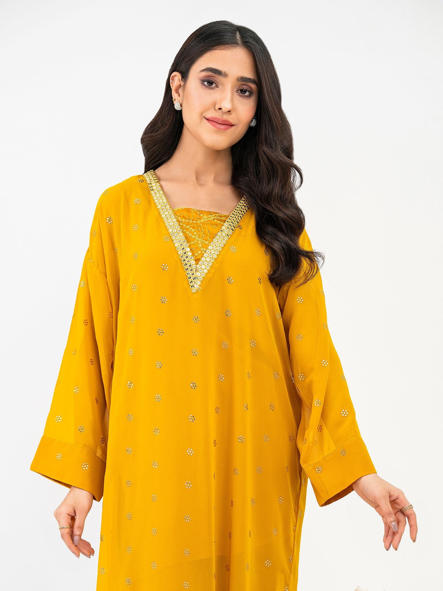 3 Piece Chiffon Suit-Embroidered (Pret)