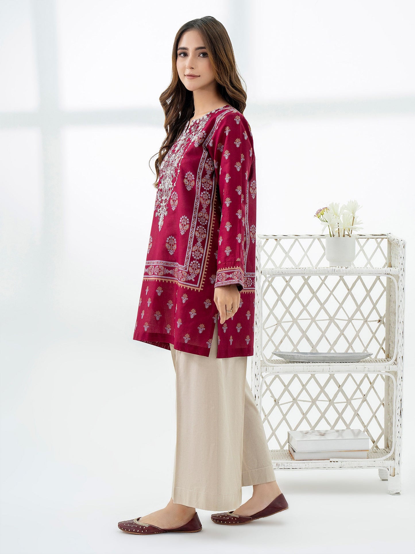 Jacquard Kurti-Embroidered (Pret)