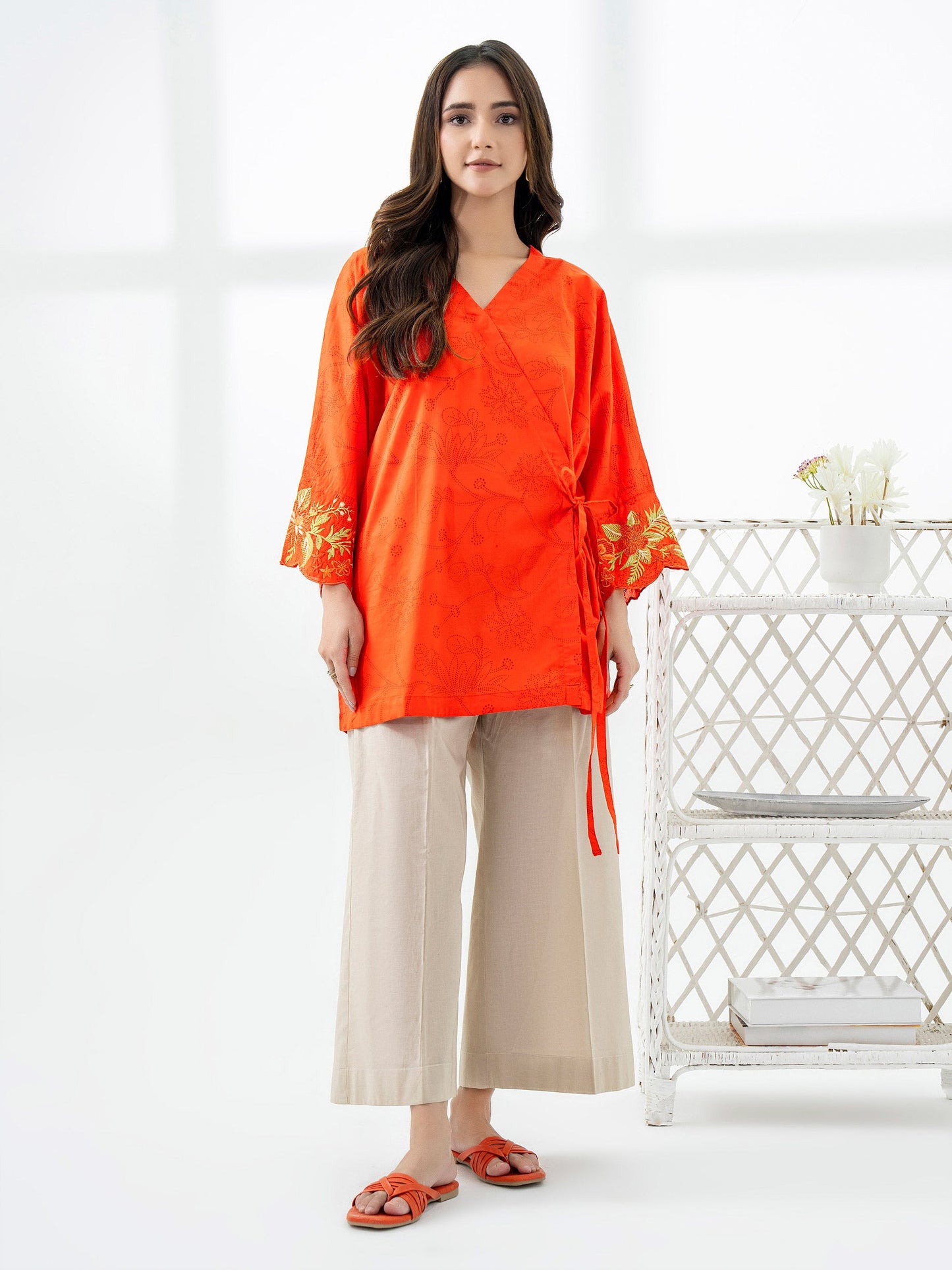 Jacquard Kurti-Embroidered (Pret)