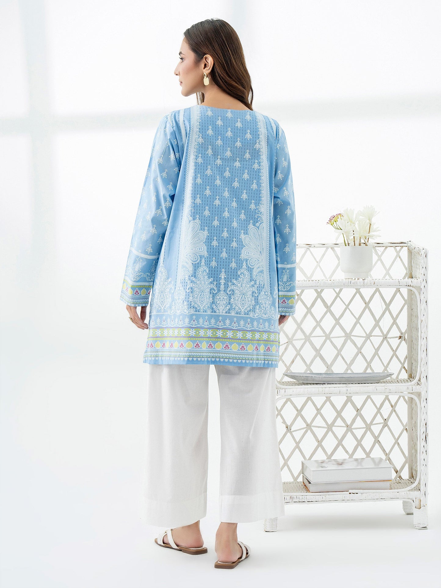 Cambric Kurti-Embroidered (Pret)