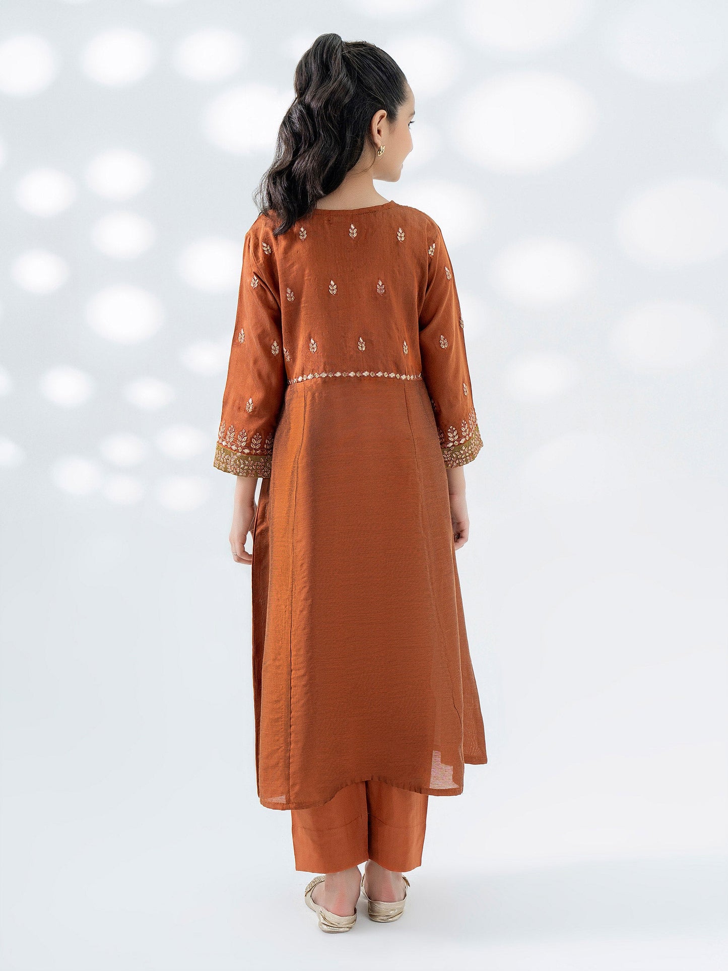 2 Piece Raw Silk Suit-Embroidered