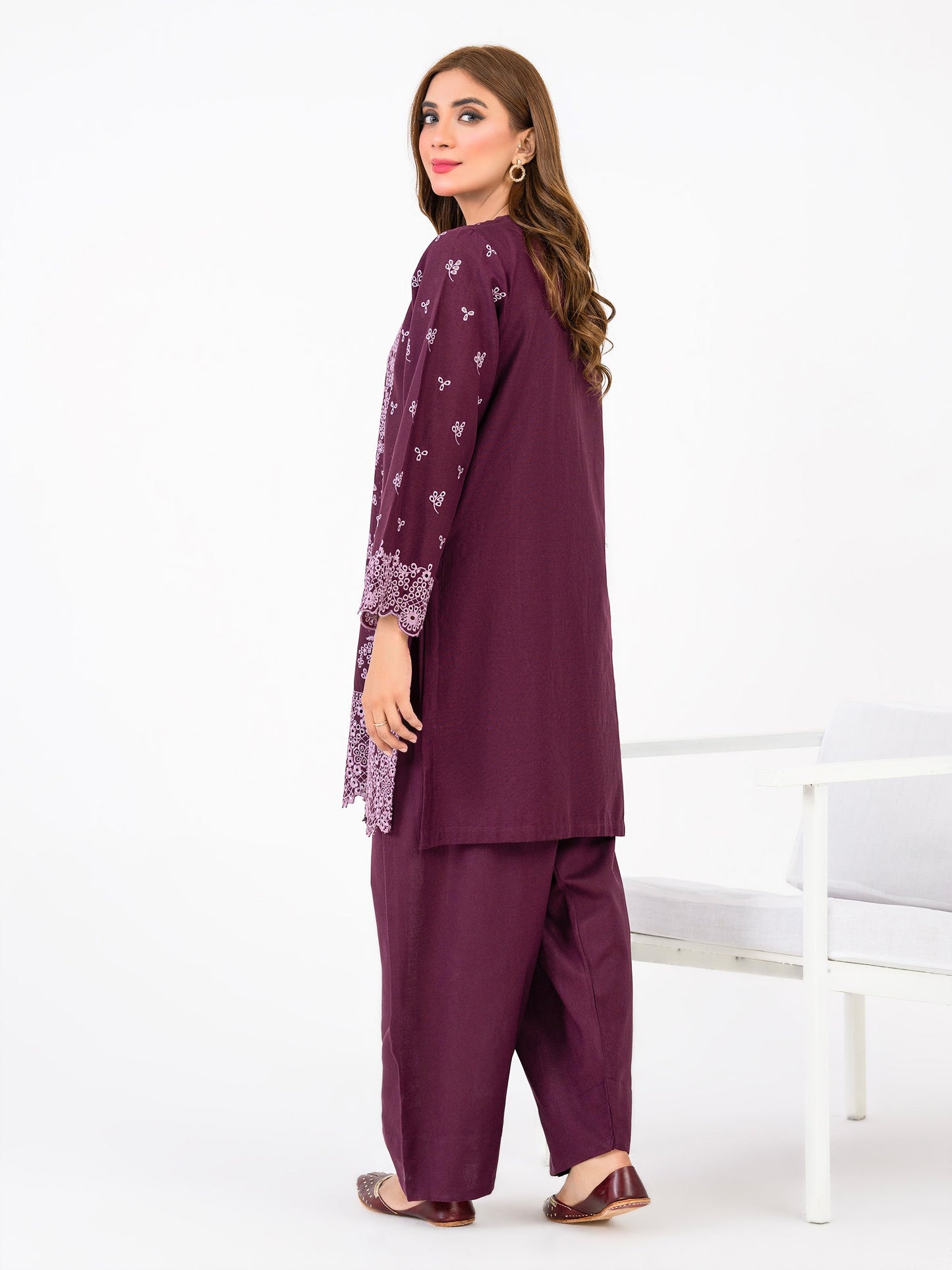 2 Piece Khaddar Suit-Embroidered(Pret)