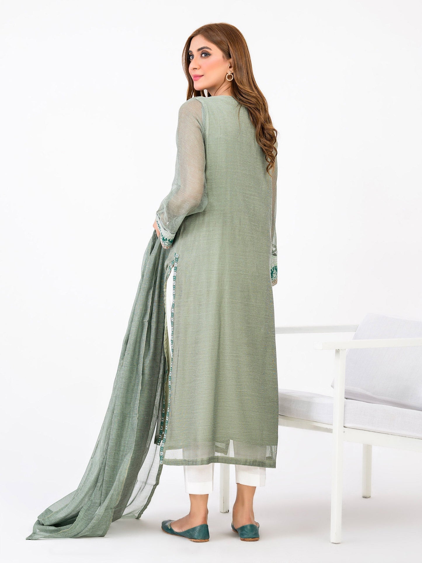 2 Piece Cotton Net Suit-Embroidered (Pret)