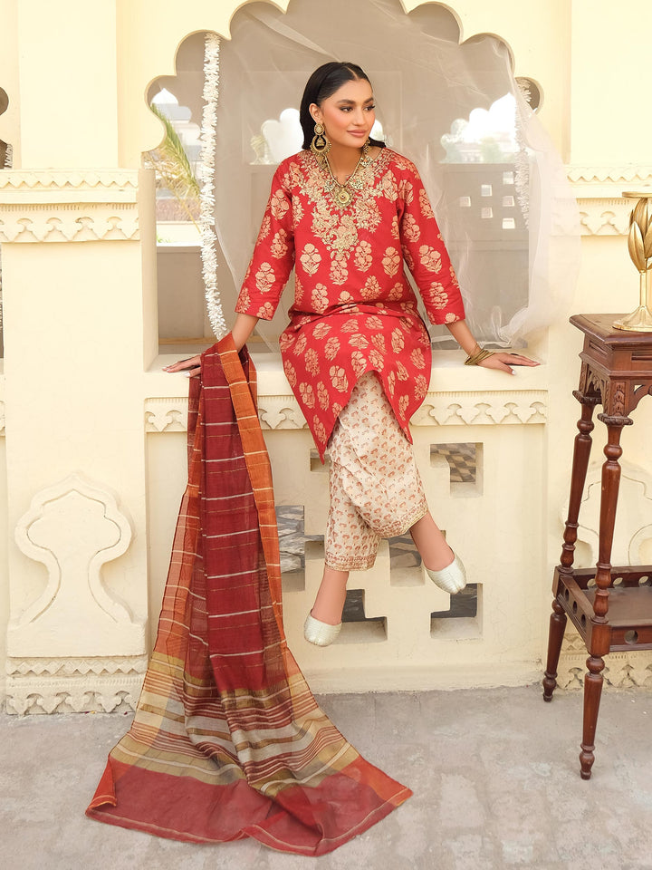 Riwayat by Eileen Pret Embroidered Chiffon 4 Piece Suit C11-Camilla Lilac - Festive Collection main image 1