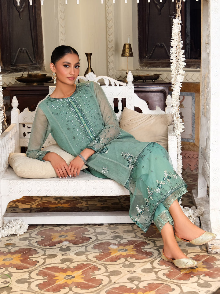 Riwayat by Eileen Pret Embroidered Chiffon 4 Piece Suit C11-Camilla Lilac - Festive Collection