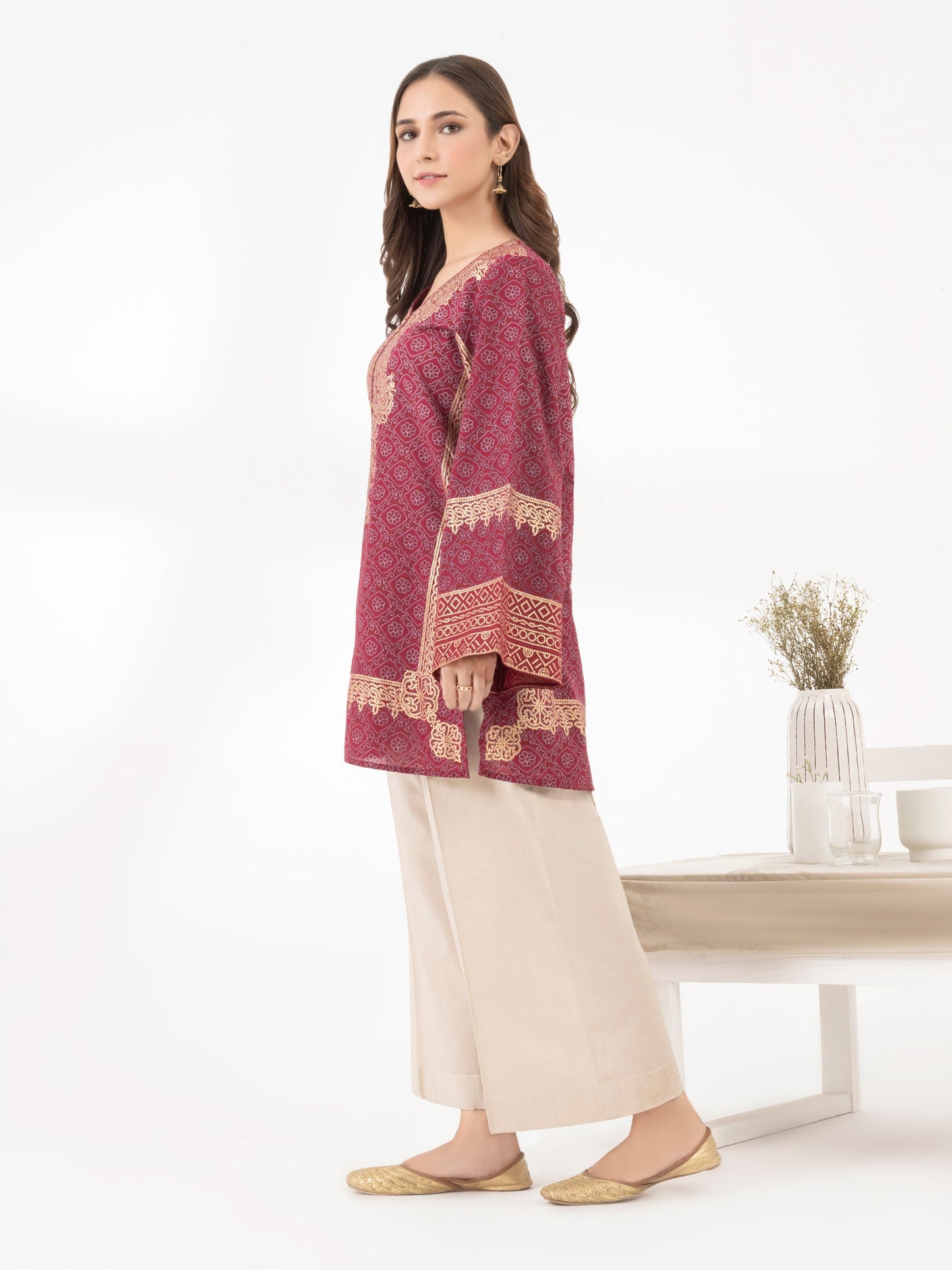 Cambric Kurti-Paste Print (Pret)