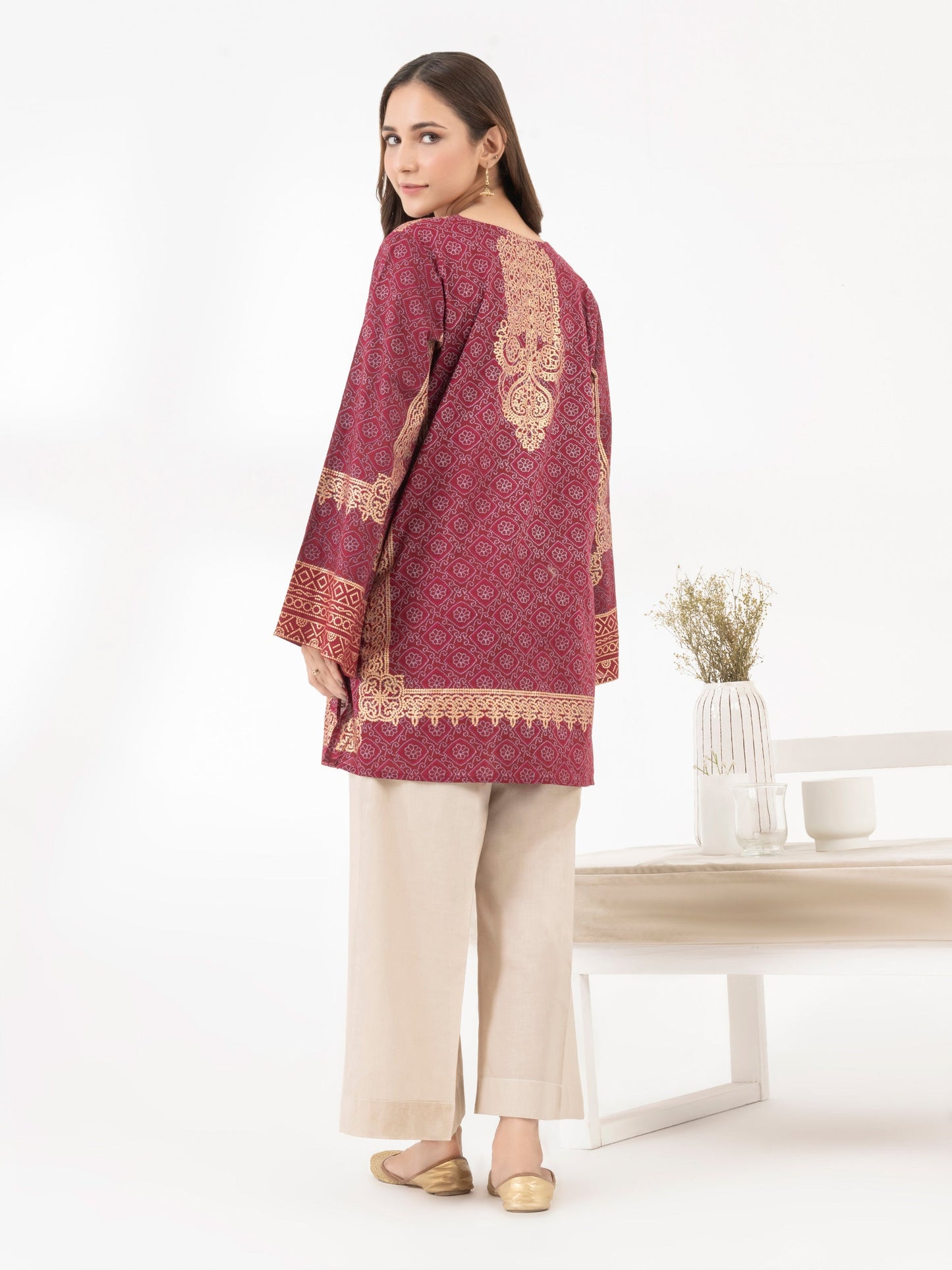 Cambric Kurti-Paste Print (Pret)