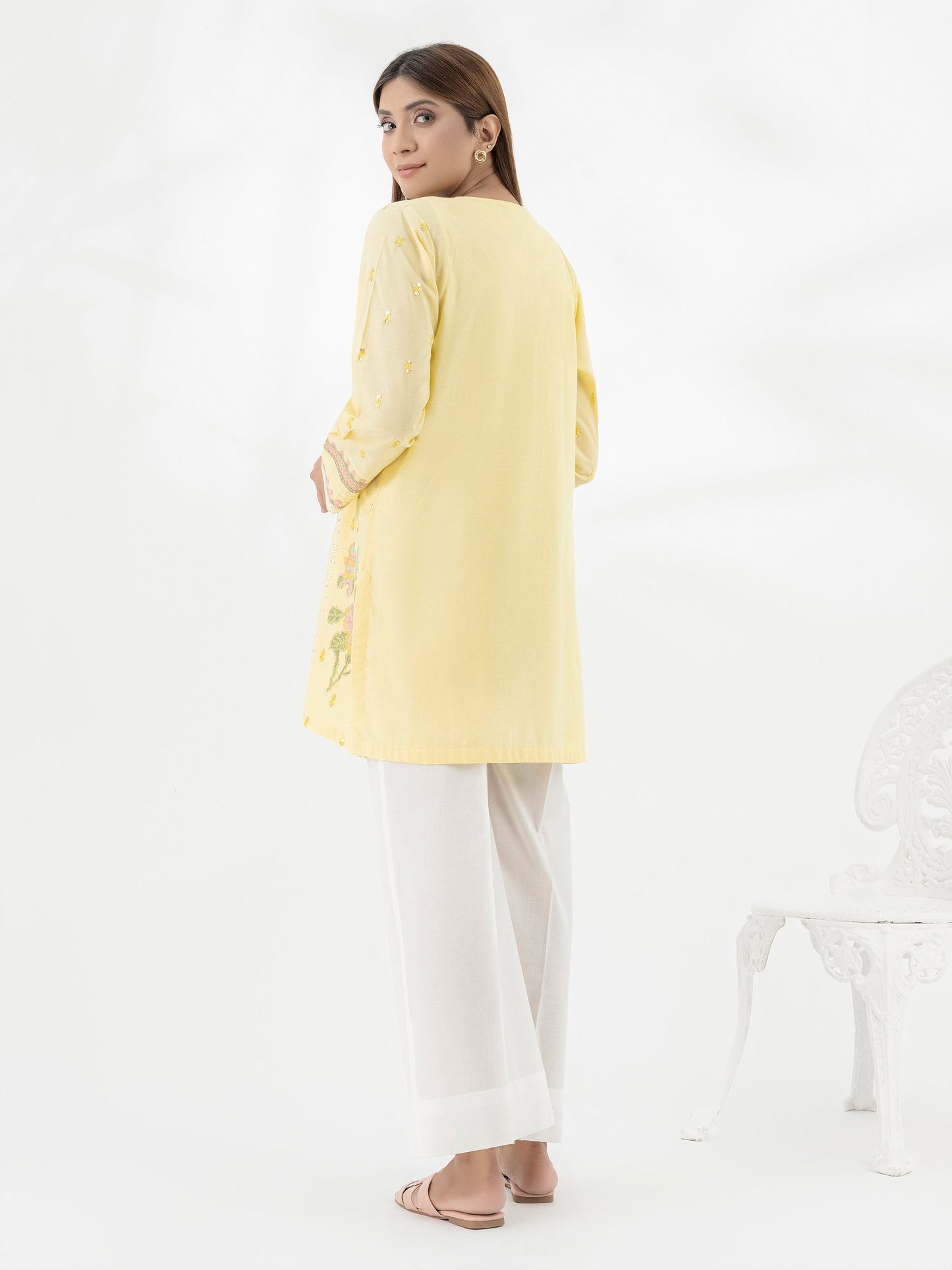 Yarn Dyed Kurti-Embroidered (Pret)