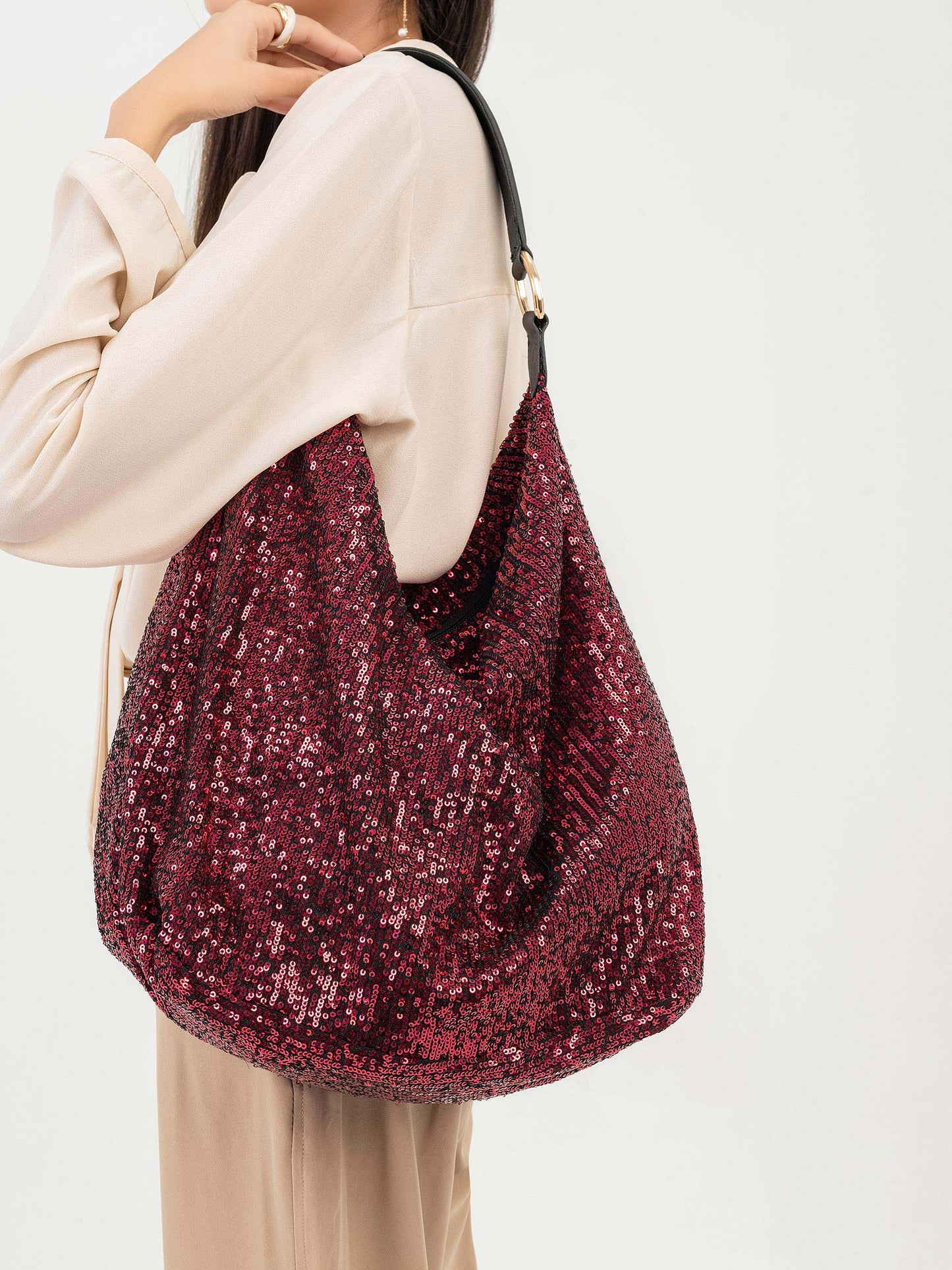 Sequins Embellished Tote Bag