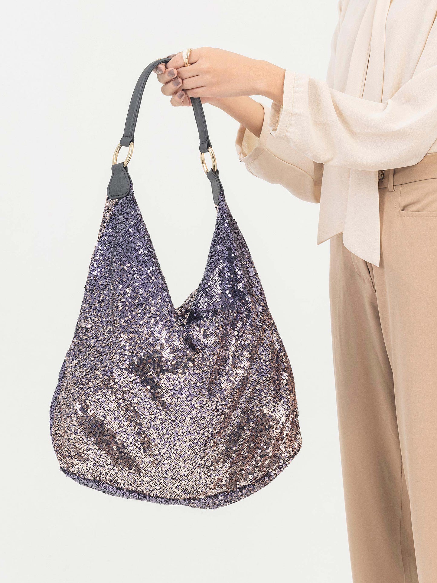 Sequins Embellished Tote Bag