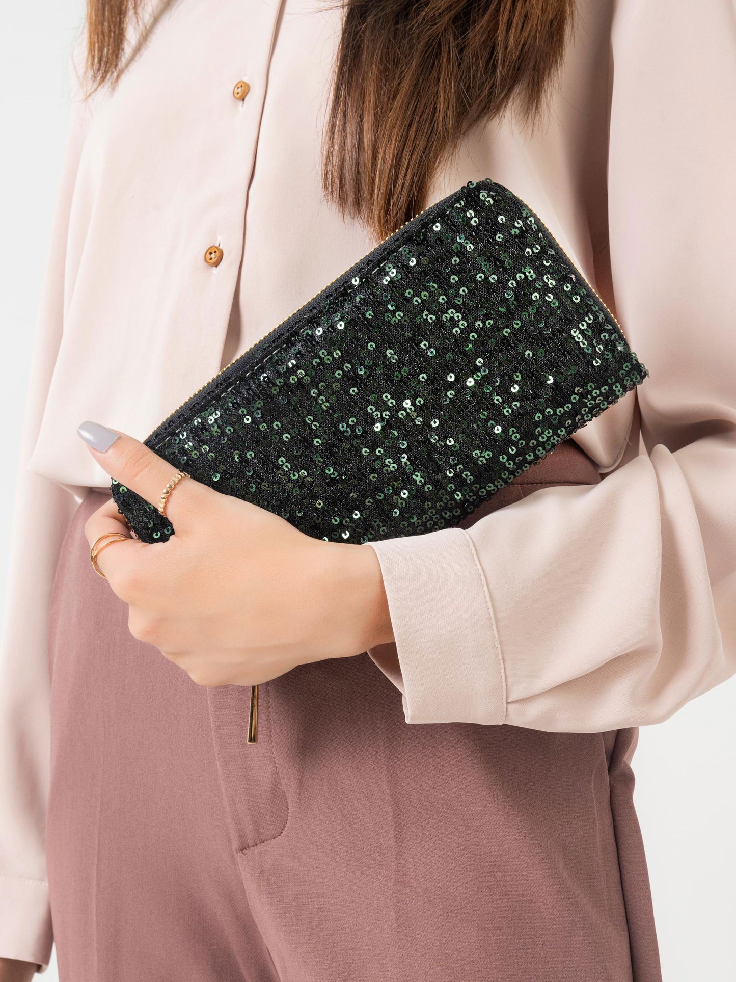 Sequins Embellished Wallet