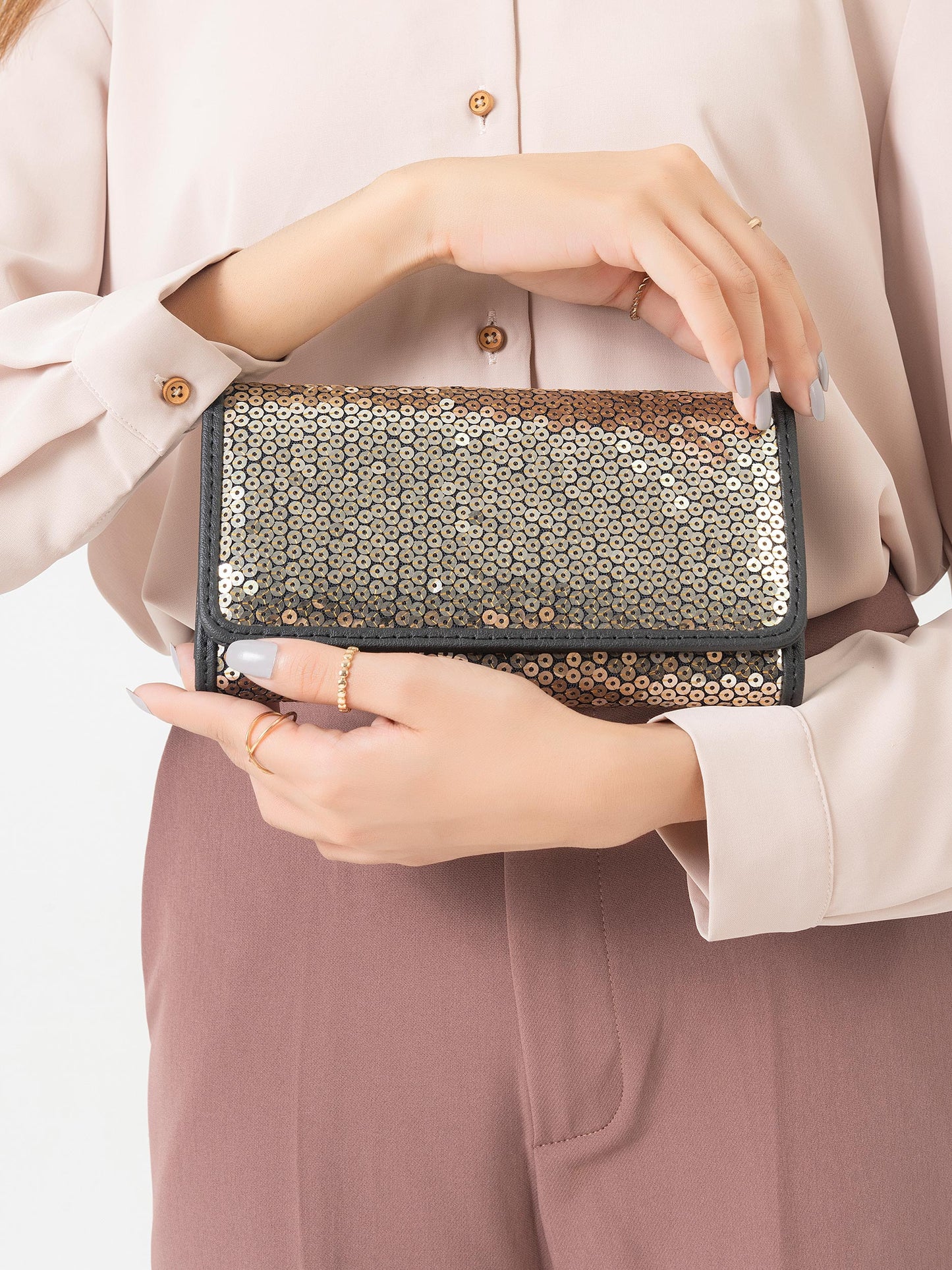 Sequins Embellished Wallet