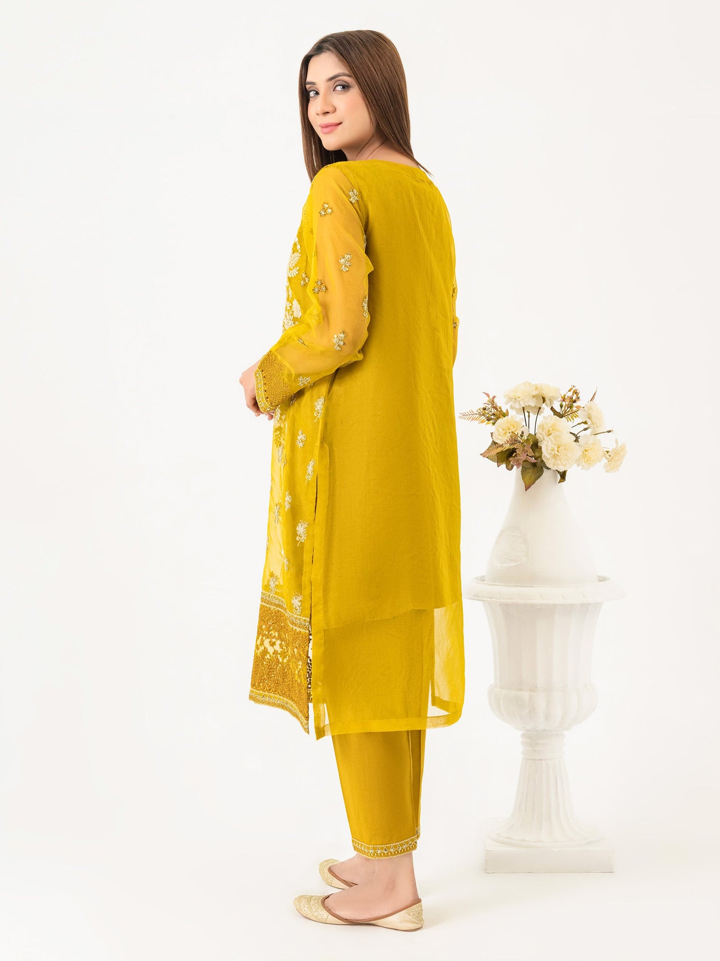 2 Piece Organza Suit-Embroidered (Pret)