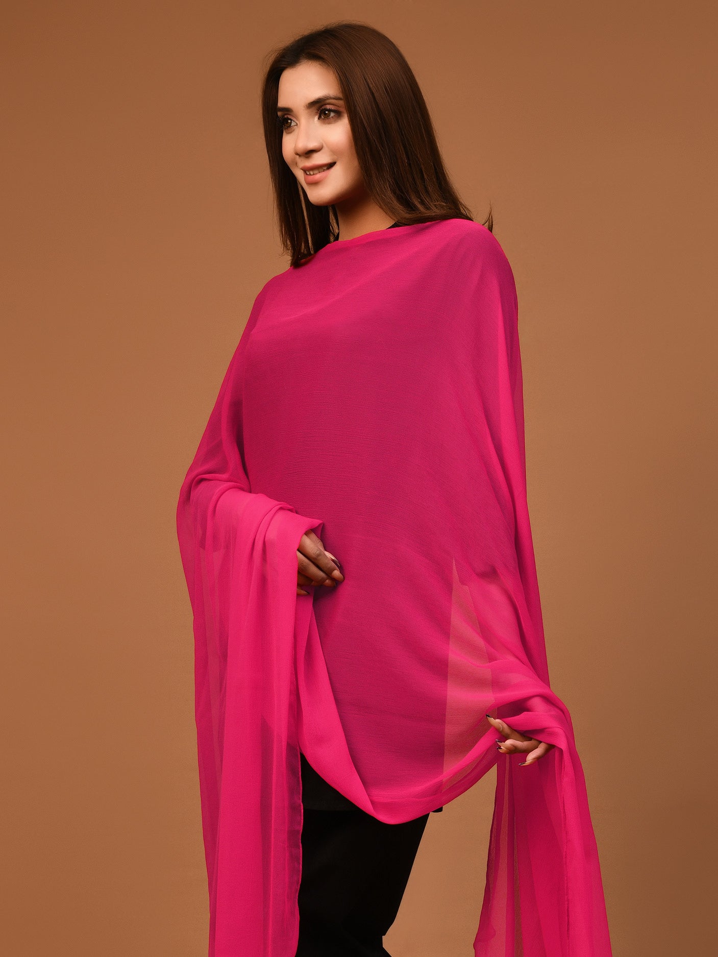 Chiffon Dupatta - Pink