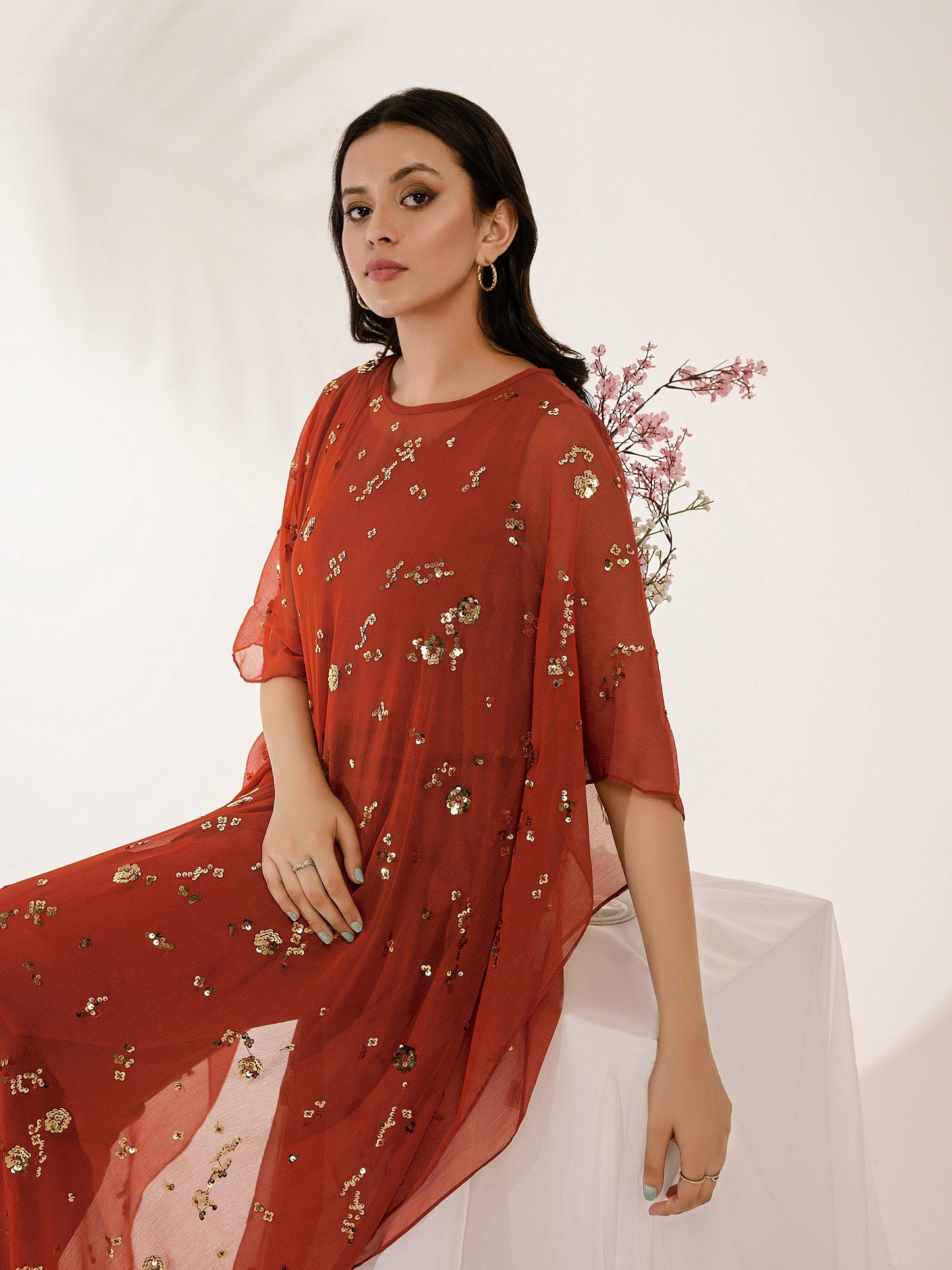 2 Piece Chiffon Suit-Embroidered (Pret)