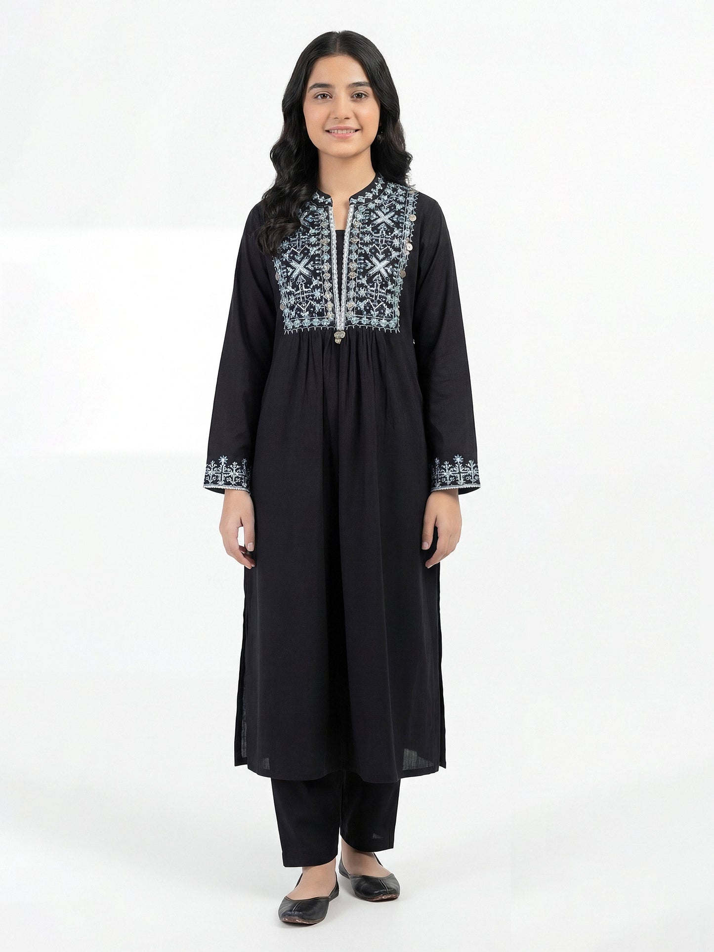 2 Piece Cambric Suit- Embroidered (Pret)