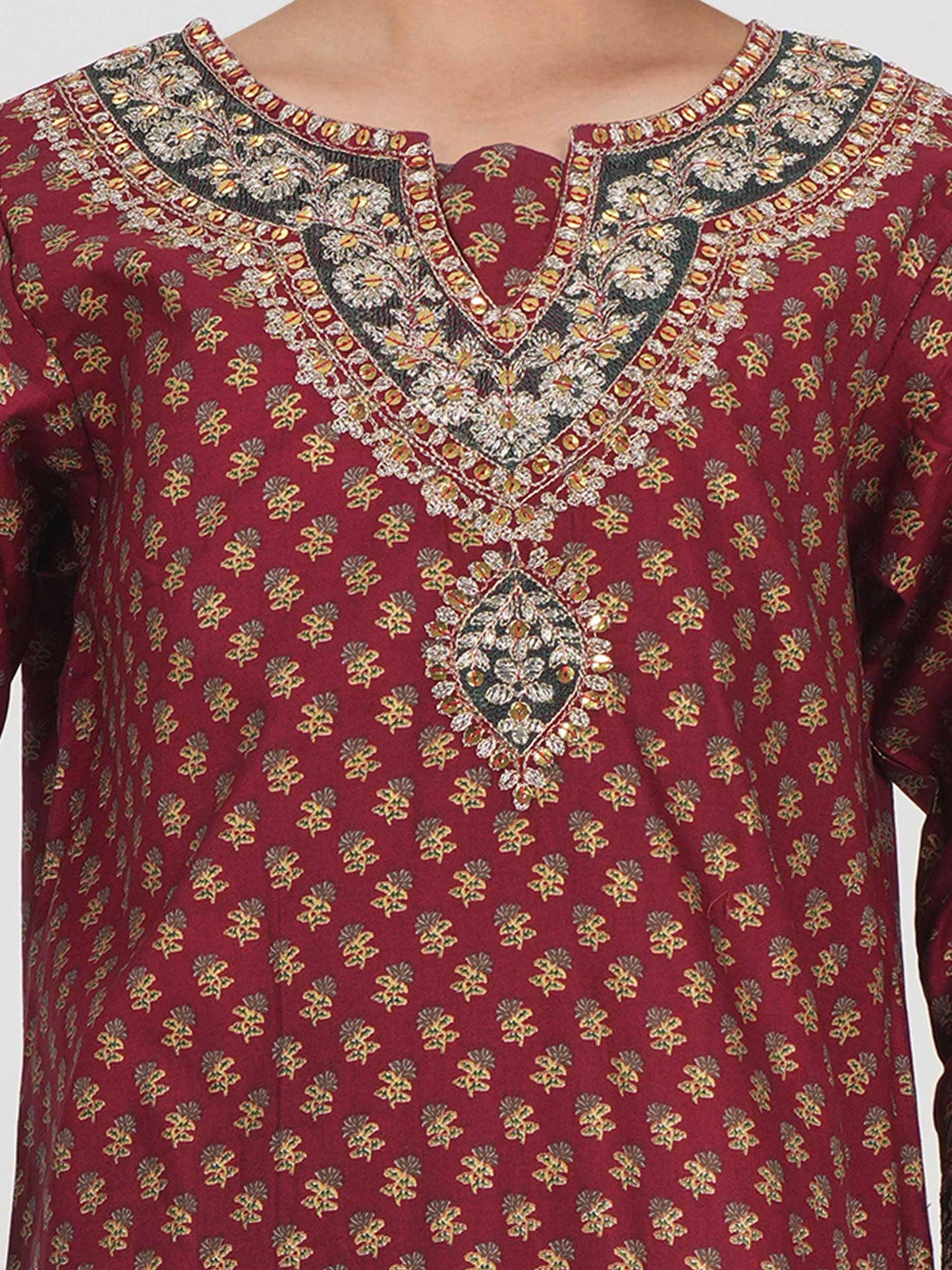 2 Piece Satin Suit- Embroidered (Pret)
