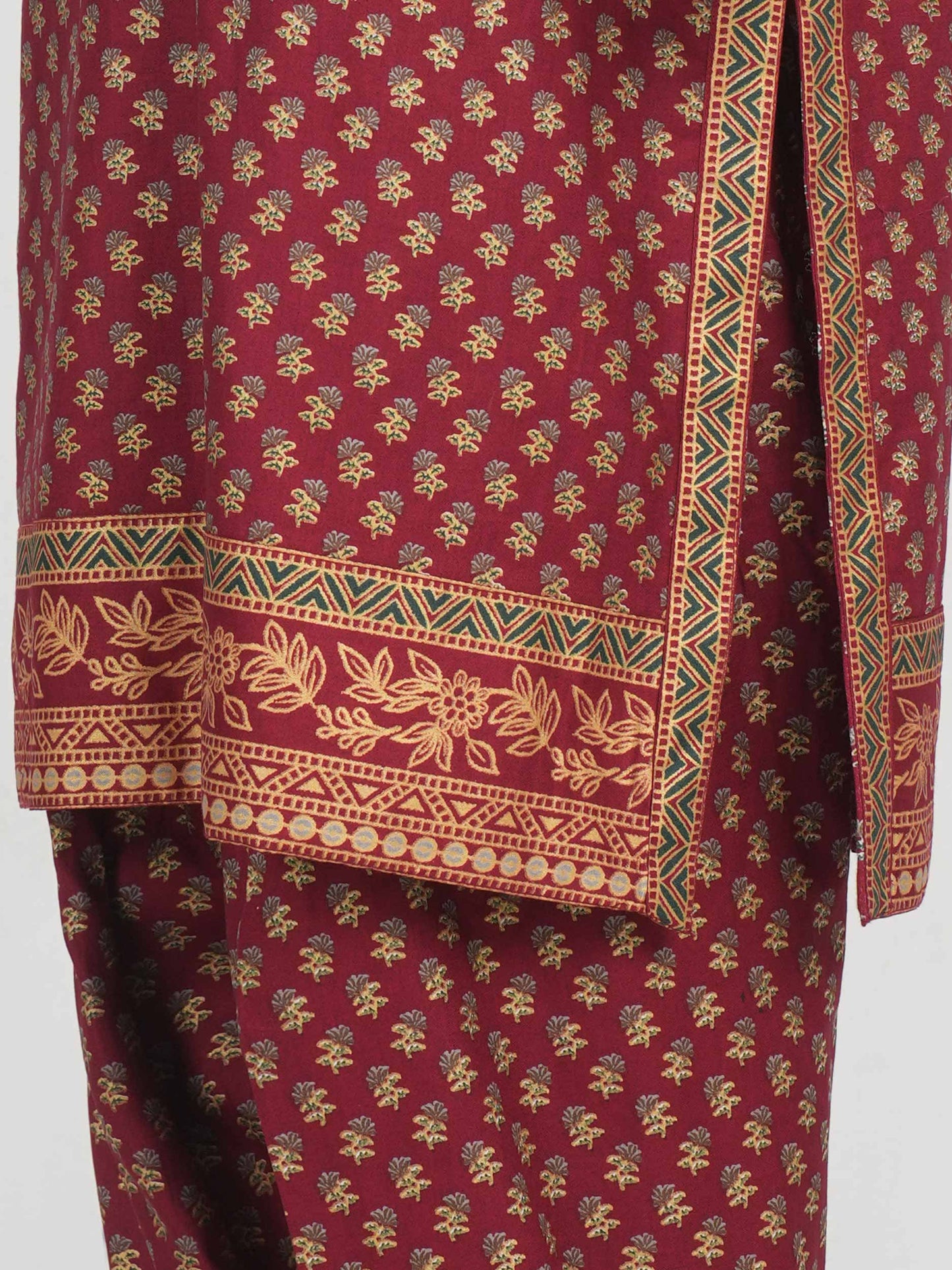 2 Piece Satin Suit- Embroidered (Pret)