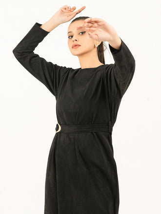 belted-suede-dress