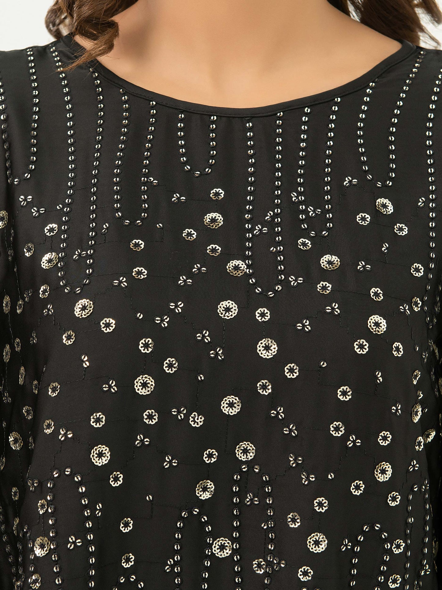 Embellished Silk Top