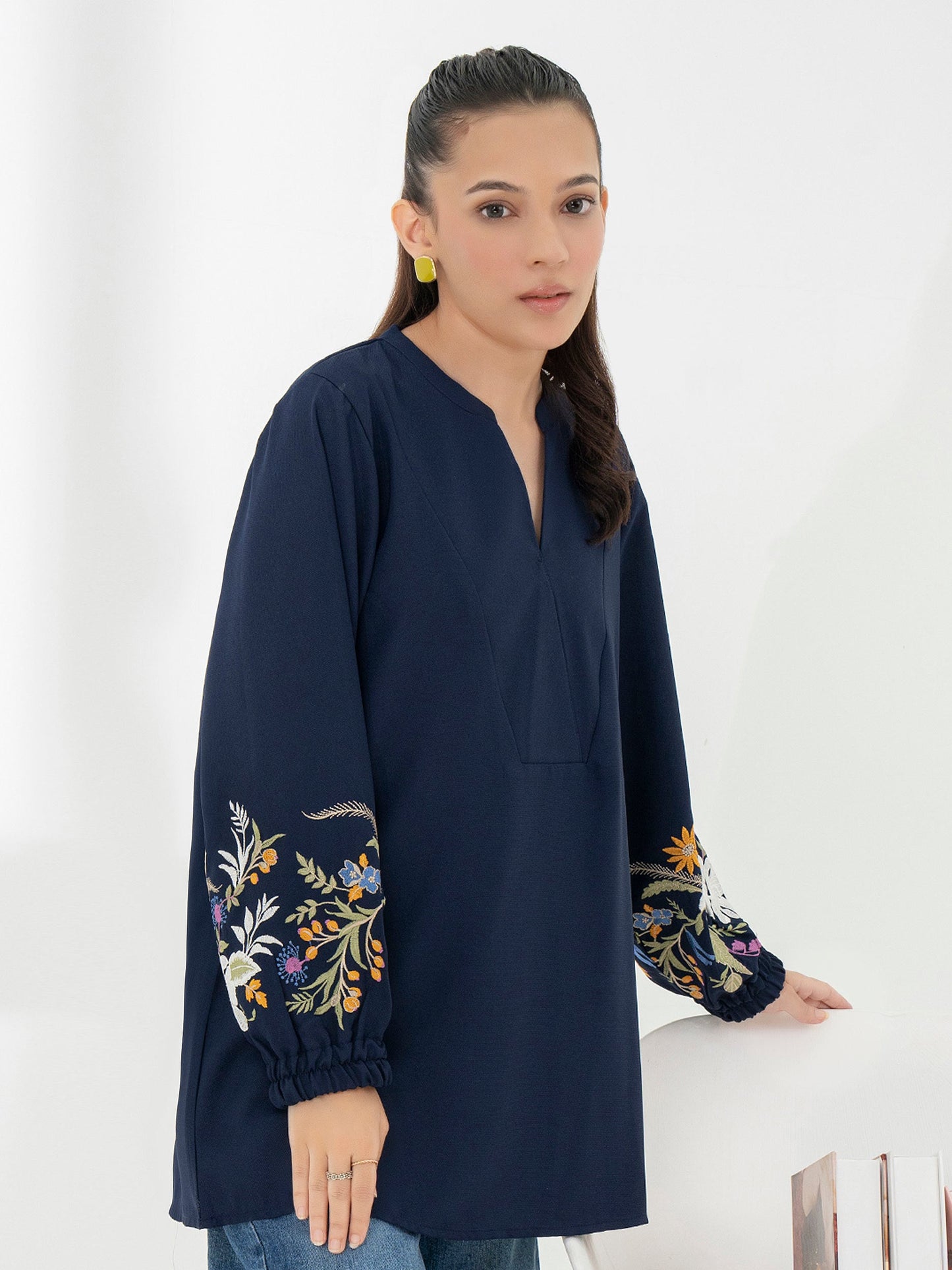 Embroidered Chiffon Top