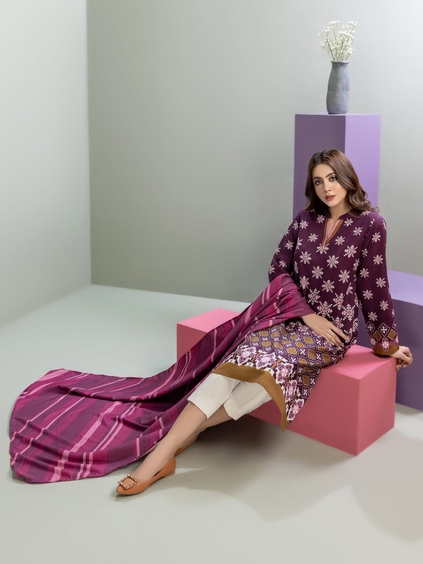 2 Piece Winter Cotton Suit-Printed (Pret)