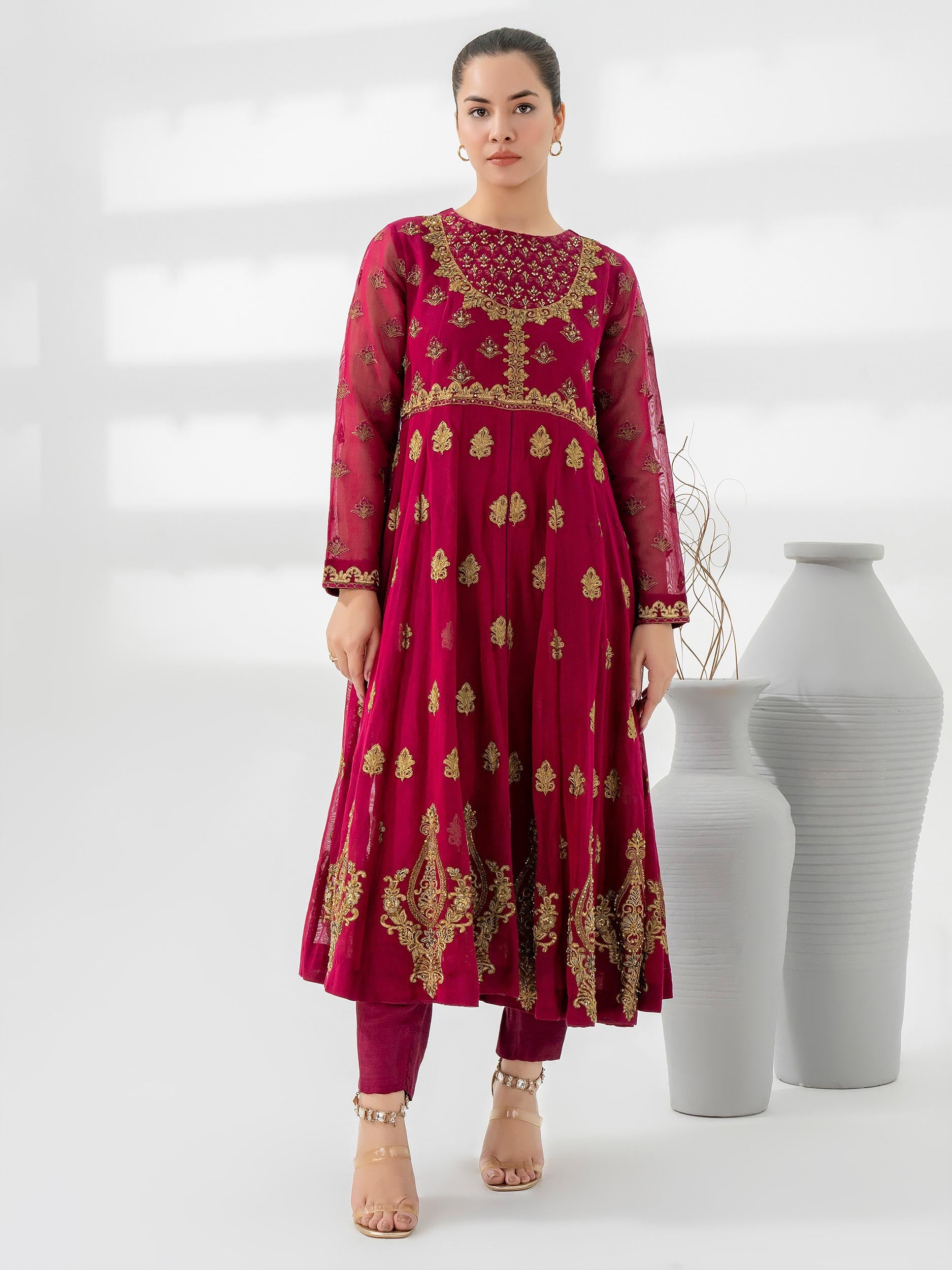 Mini Net Suit 2 Piece Cotton Net Suit-Embellished (Pret) – Limelight.store